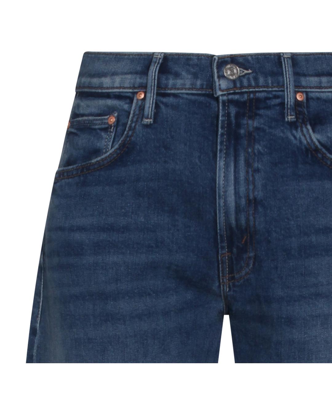 MOTHER Синие хлопковые прямые джинсы, фото 3