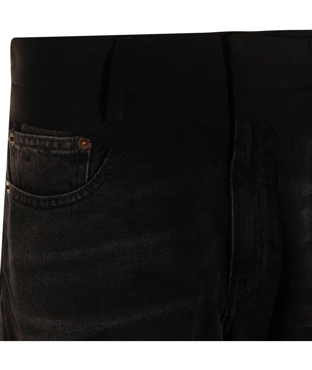 MM6 MAISON MARGIELA Черные хлопковые прямые джинсы, фото 3
