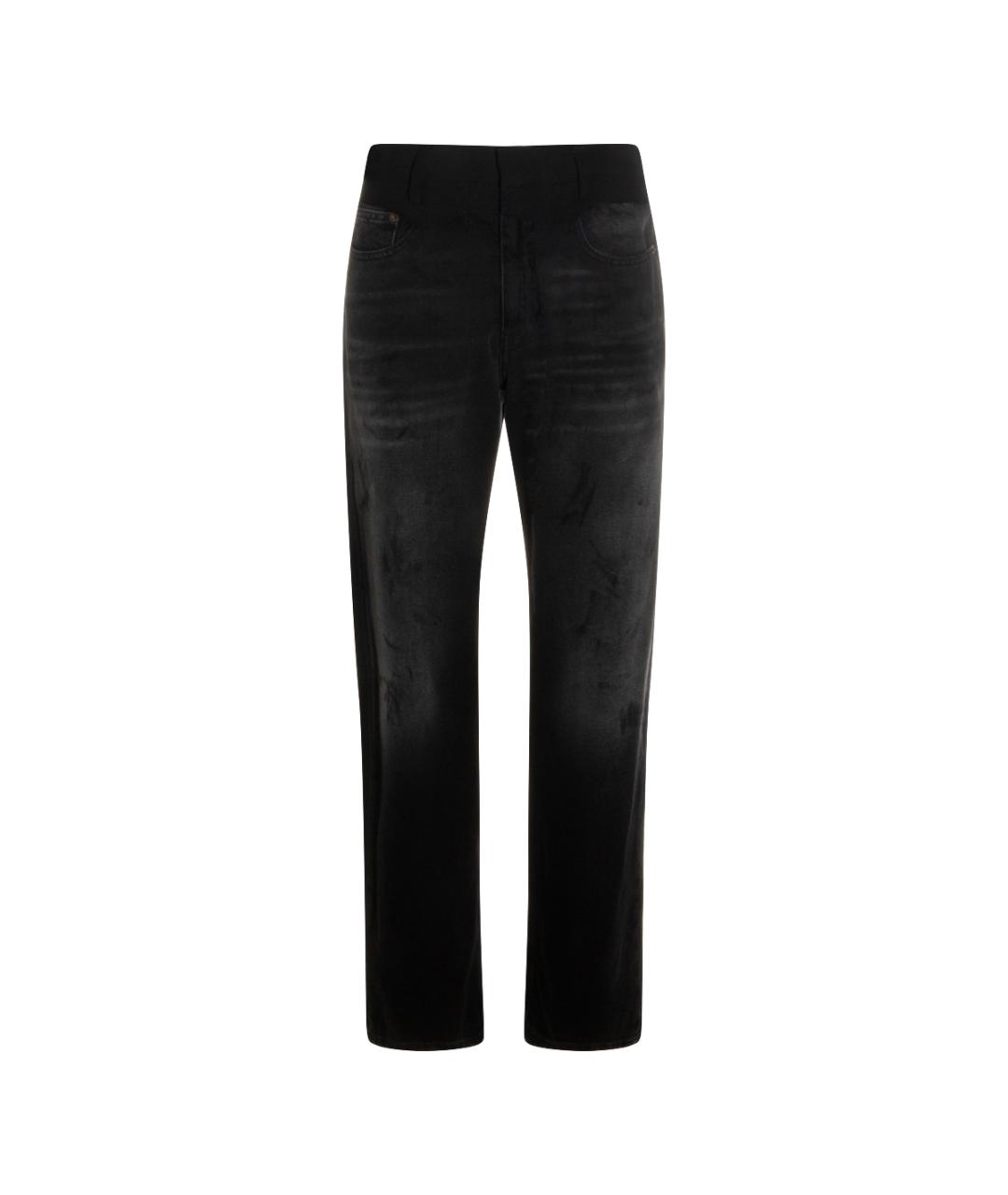 MM6 MAISON MARGIELA Черные хлопковые прямые джинсы, фото 1