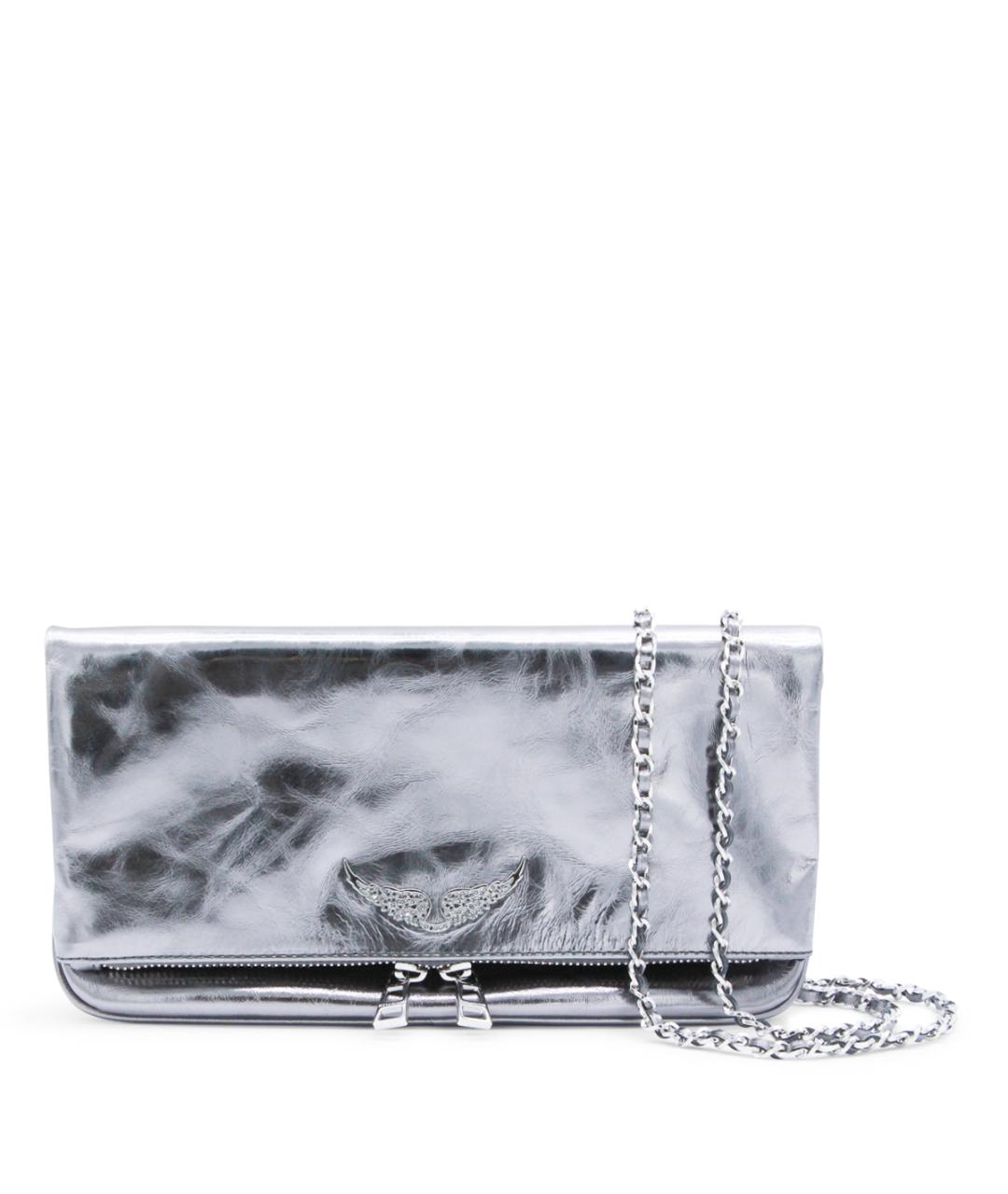 ZADIG & VOLTAIRE Серебряная кожаная сумка через плечо, фото 1
