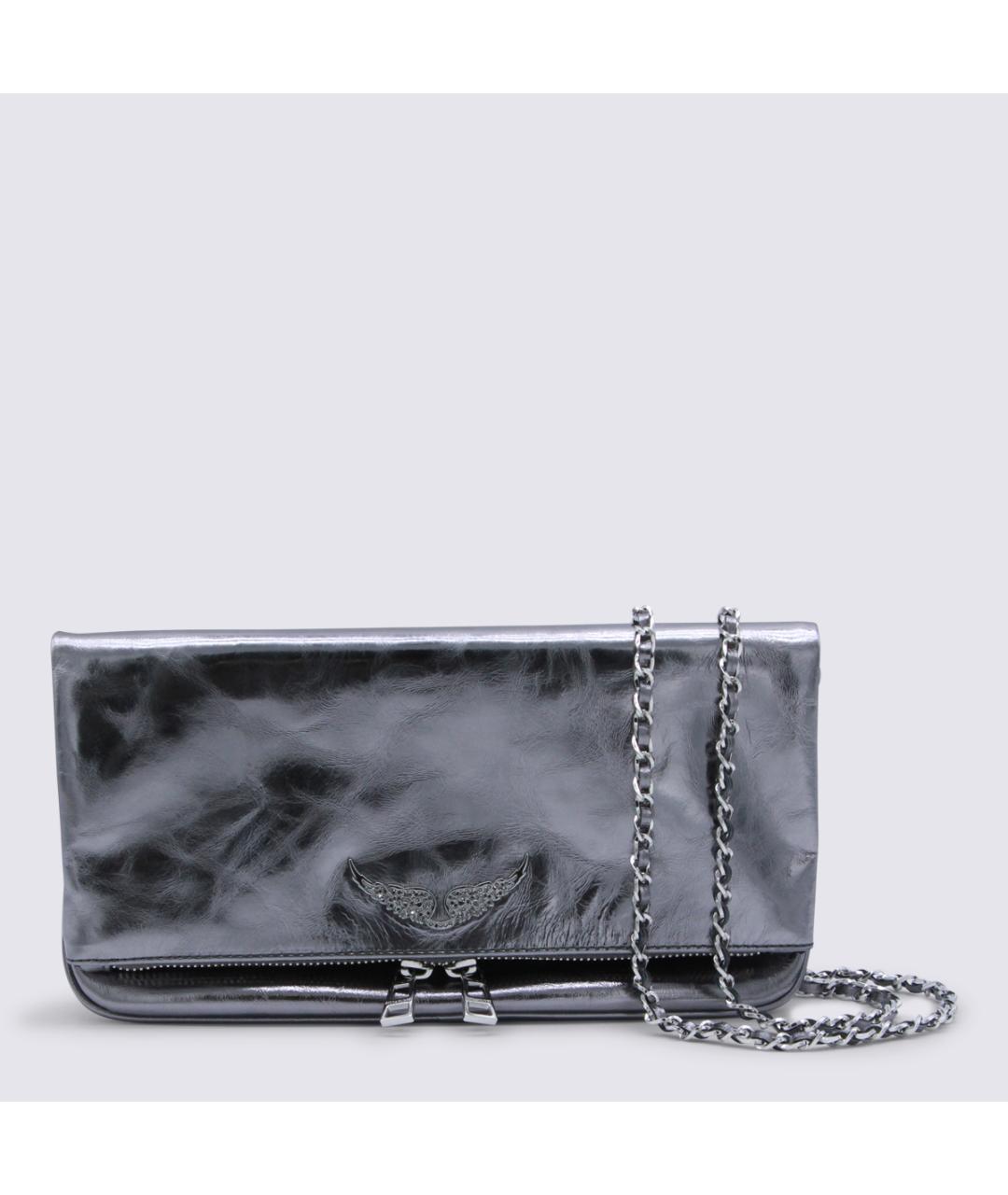ZADIG & VOLTAIRE Серебряная кожаная сумка через плечо, фото 2