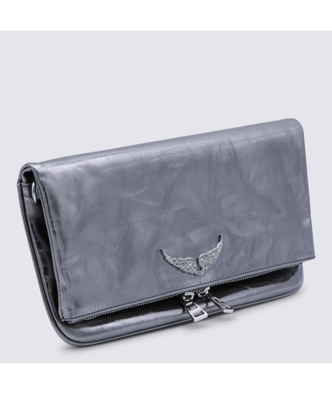 ZADIG & VOLTAIRE Серебряная кожаная сумка через плечо, фото 3