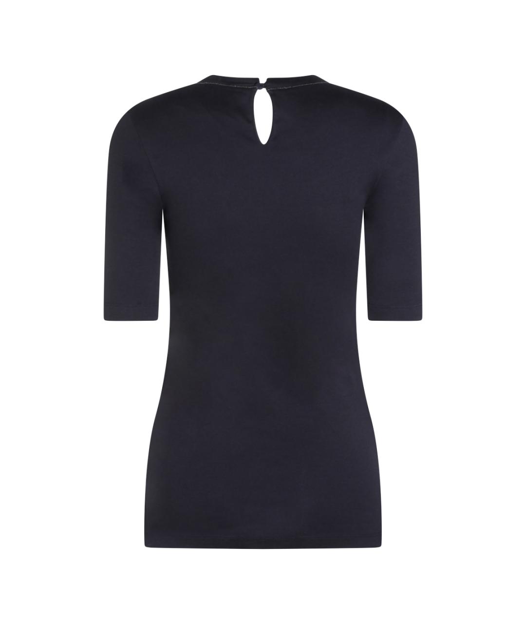 BRUNELLO CUCINELLI Темно-синий хлопко-эластановый джемпер / свитер, фото 2