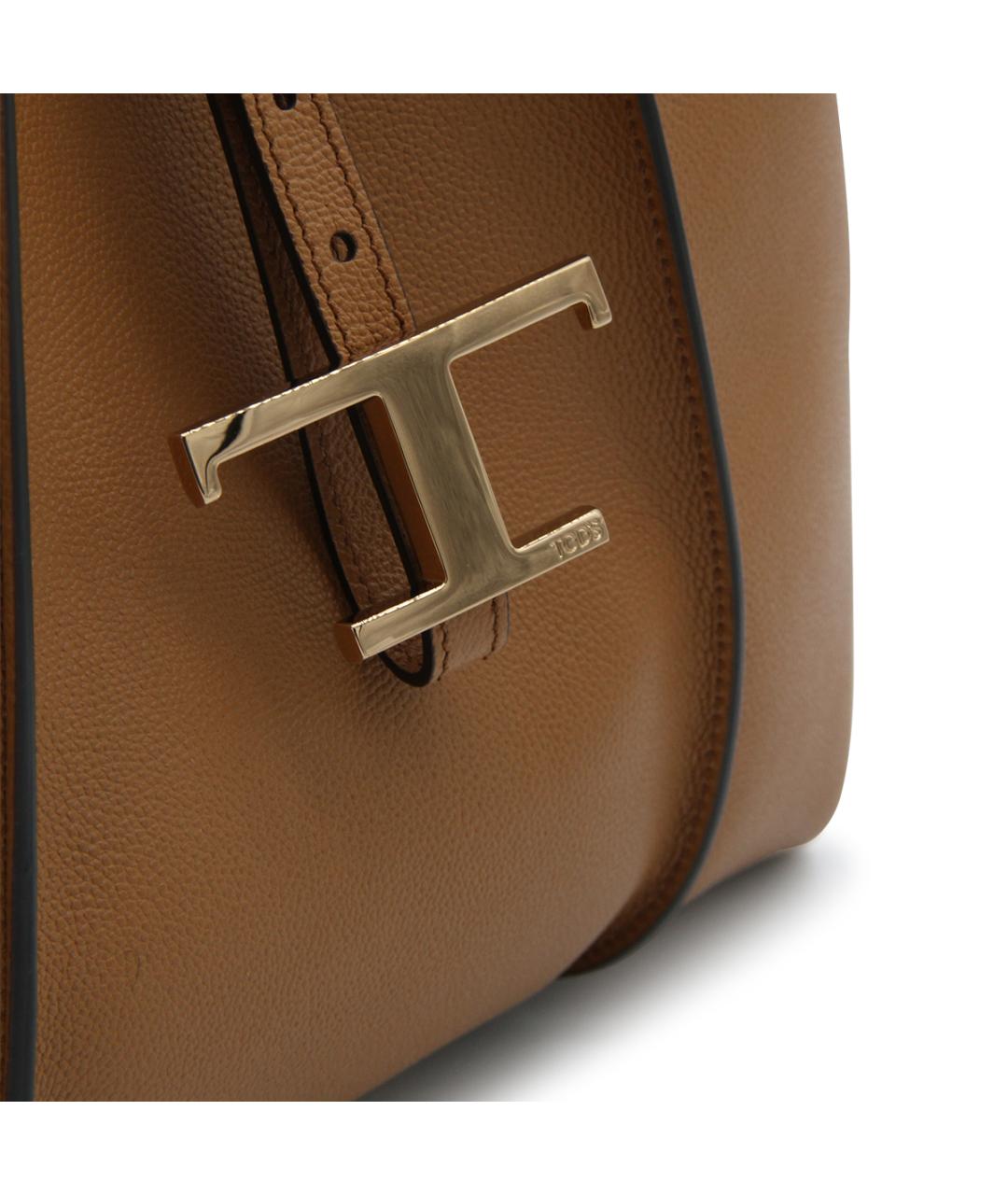 TOD'S Коричневая кожаная сумка тоут, фото 4