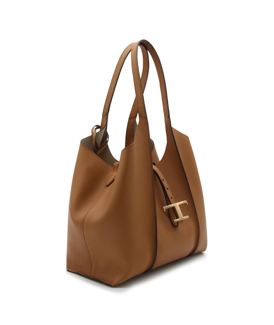 TOD'S Коричневая кожаная сумка тоут, фото 2