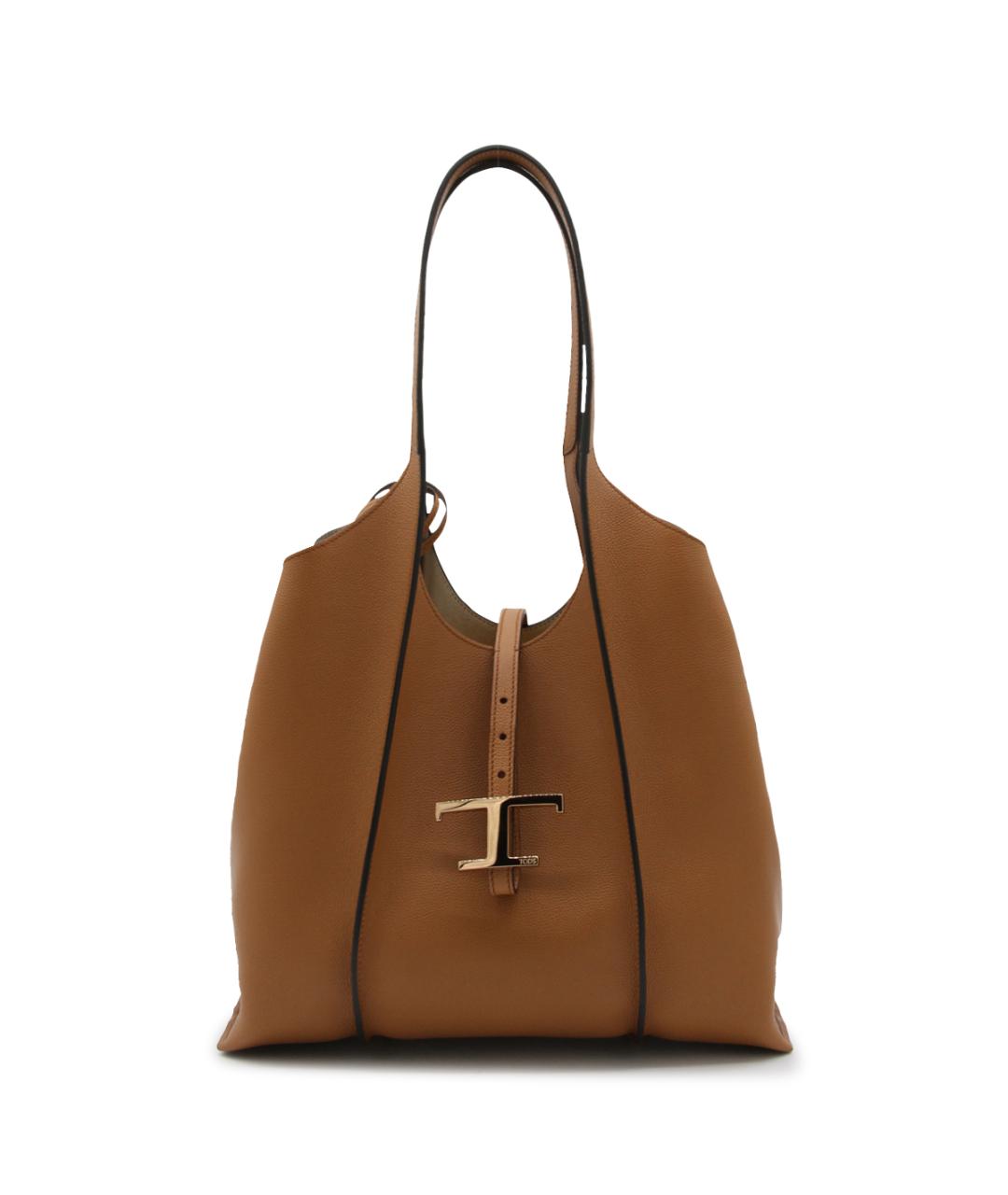 TOD'S Коричневая кожаная сумка тоут, фото 1