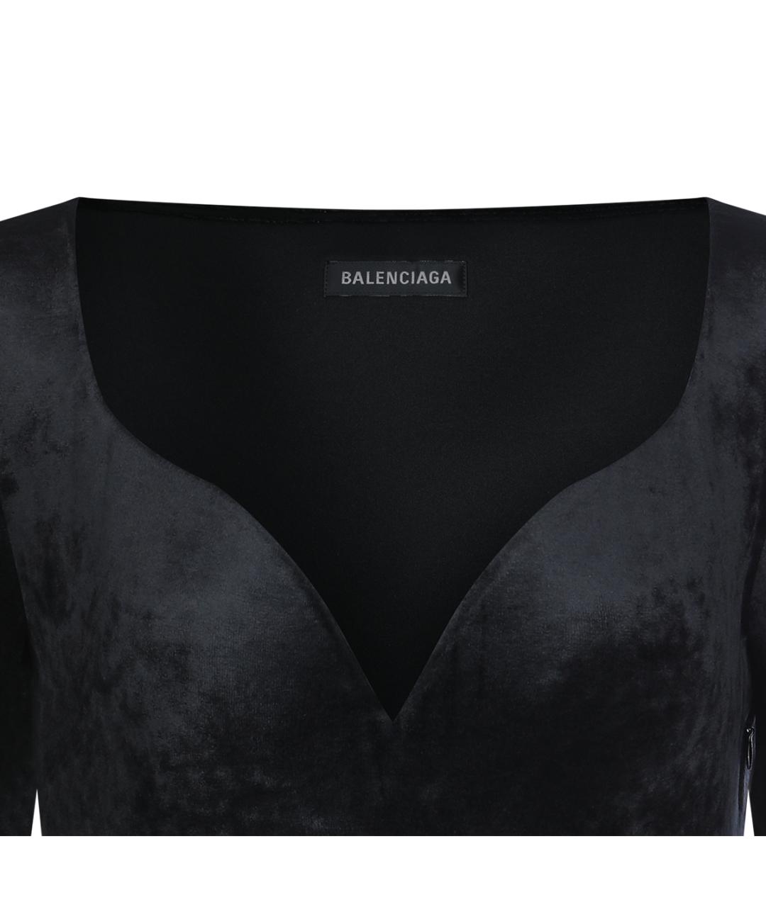 BALENCIAGA Черное вискозное вечернее платье, фото 3