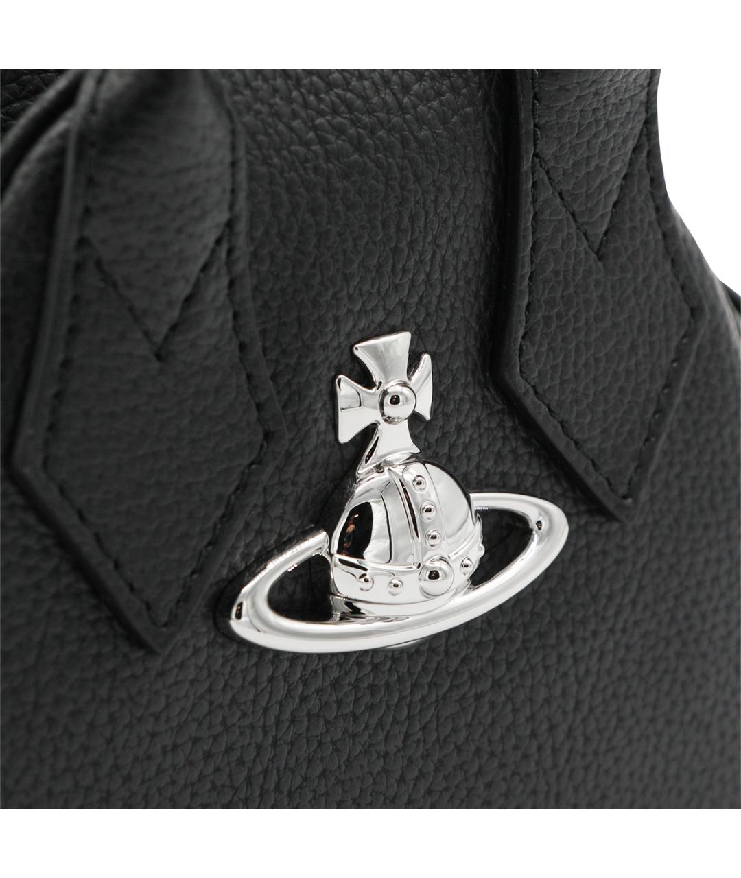 VIVIENNE WESTWOOD Черная сумка с короткими ручками из искусственной кожи, фото 4