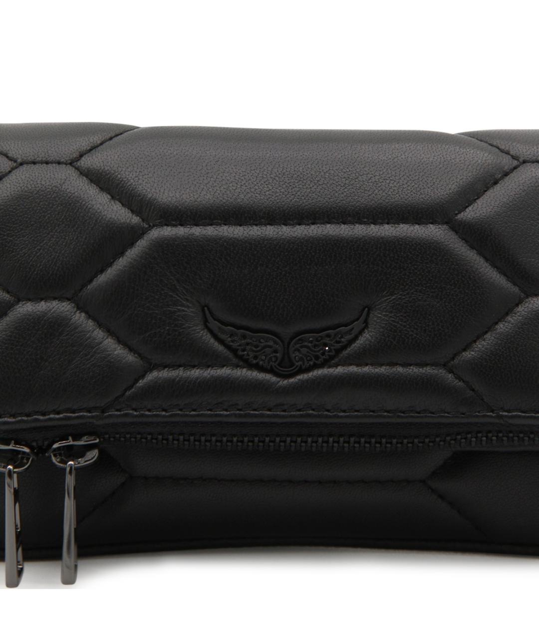 ZADIG & VOLTAIRE Черная кожаная сумка через плечо, фото 4