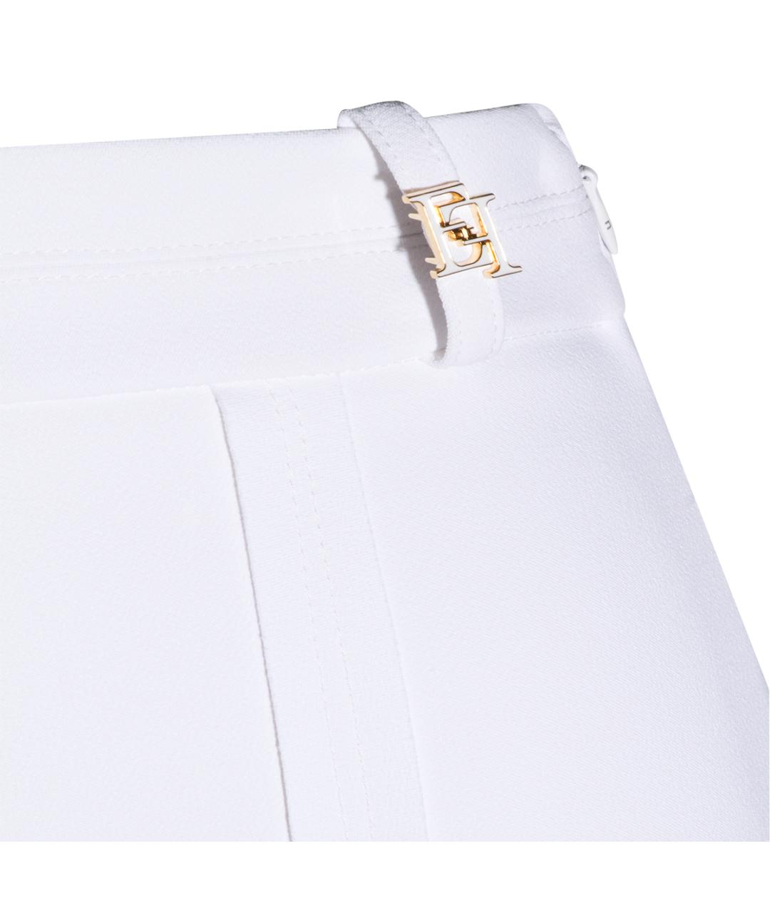 ELISABETTA FRANCHI Бежевые прямые брюки, фото 3