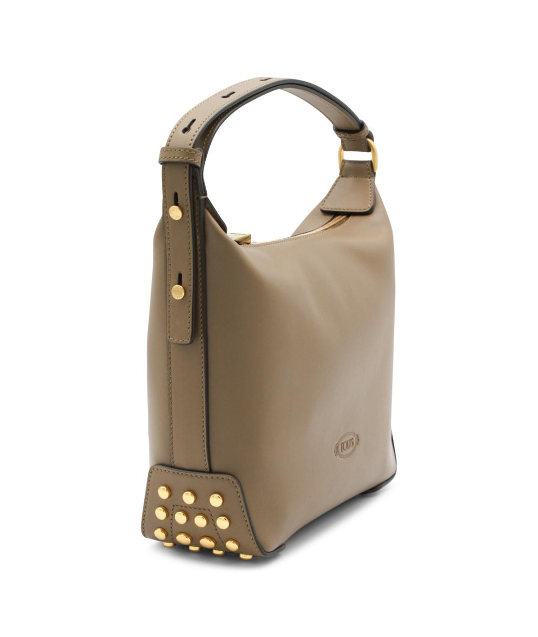 TOD'S Бежевая кожаная сумка тоут, фото 2