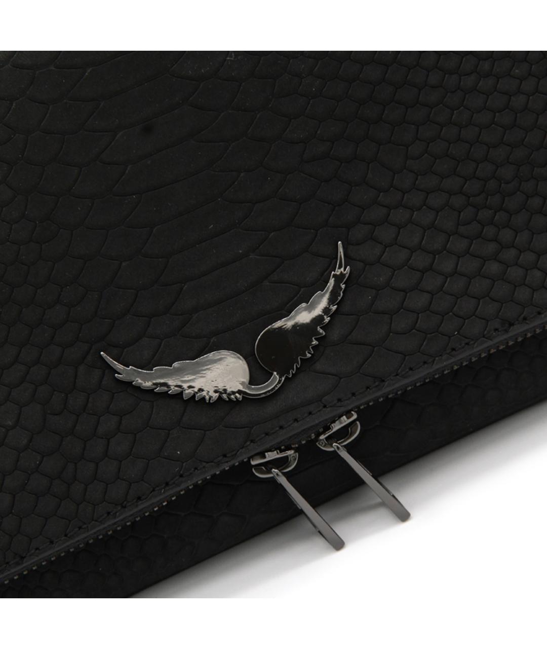 ZADIG & VOLTAIRE Черная кожаная сумка через плечо, фото 4