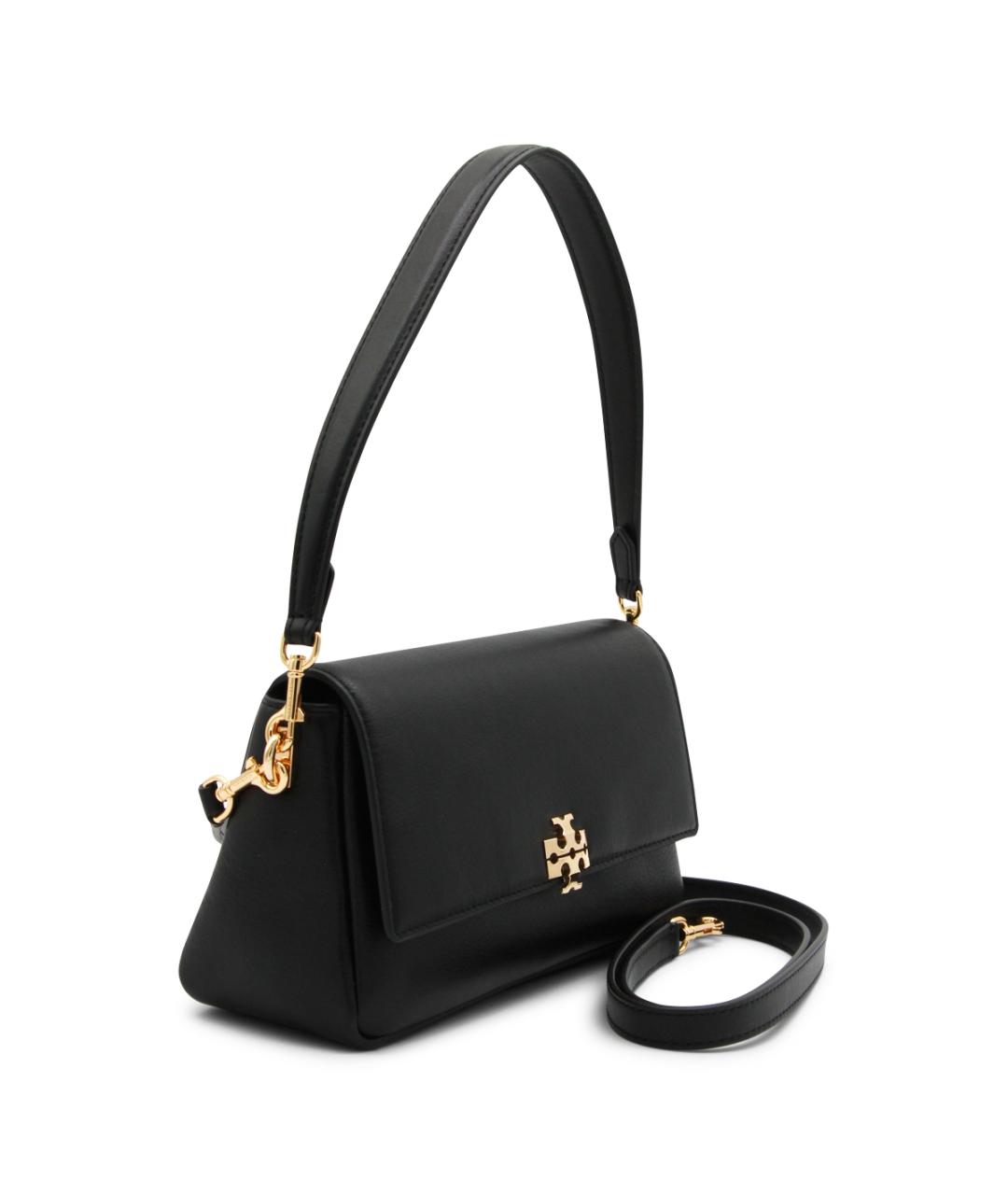 TORY BURCH Черная кожаная сумка с короткими ручками, фото 2