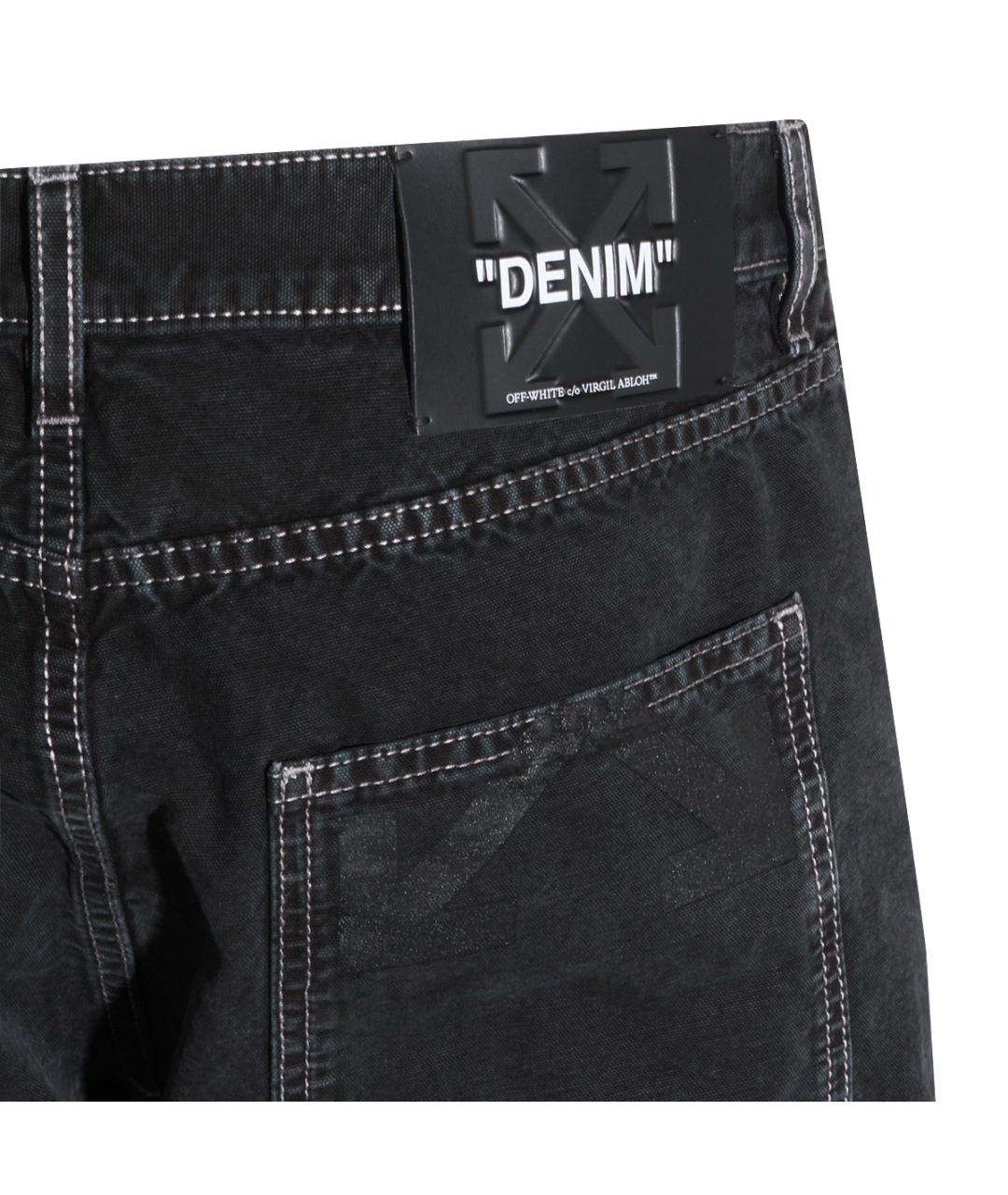 OFF-WHITE Черные хлопковые повседневные брюки, фото 4