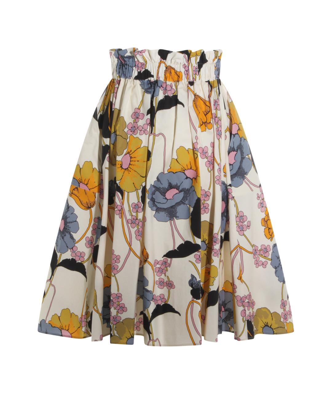 MARNI Бежевая хлопковая юбка миди, фото 2