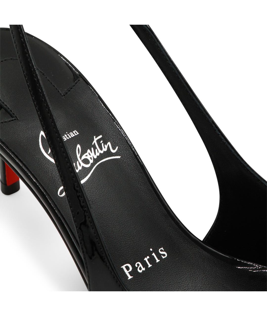 CHRISTIAN LOUBOUTIN Черные кожаные туфли, фото 4