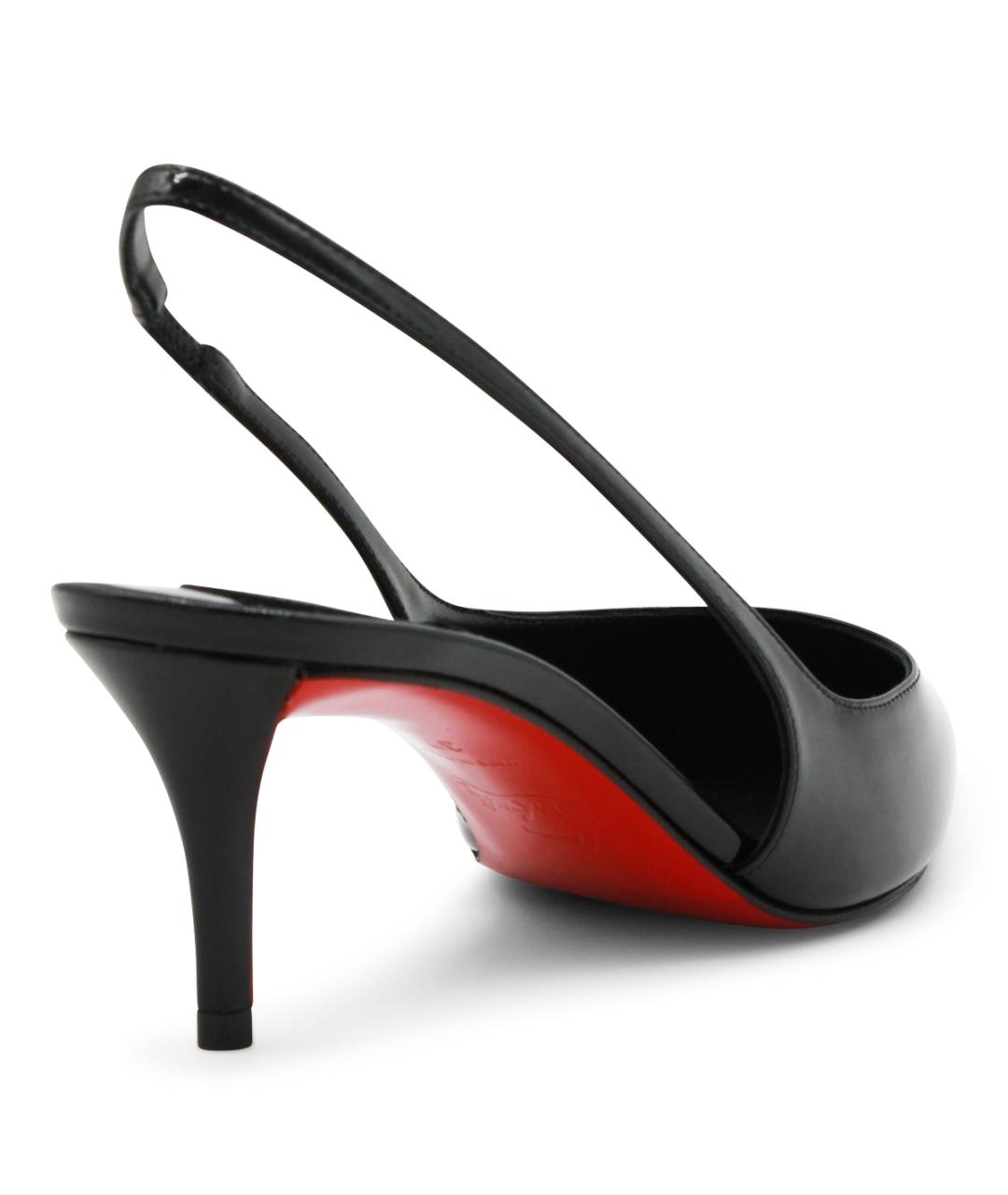 CHRISTIAN LOUBOUTIN Черные кожаные туфли, фото 3