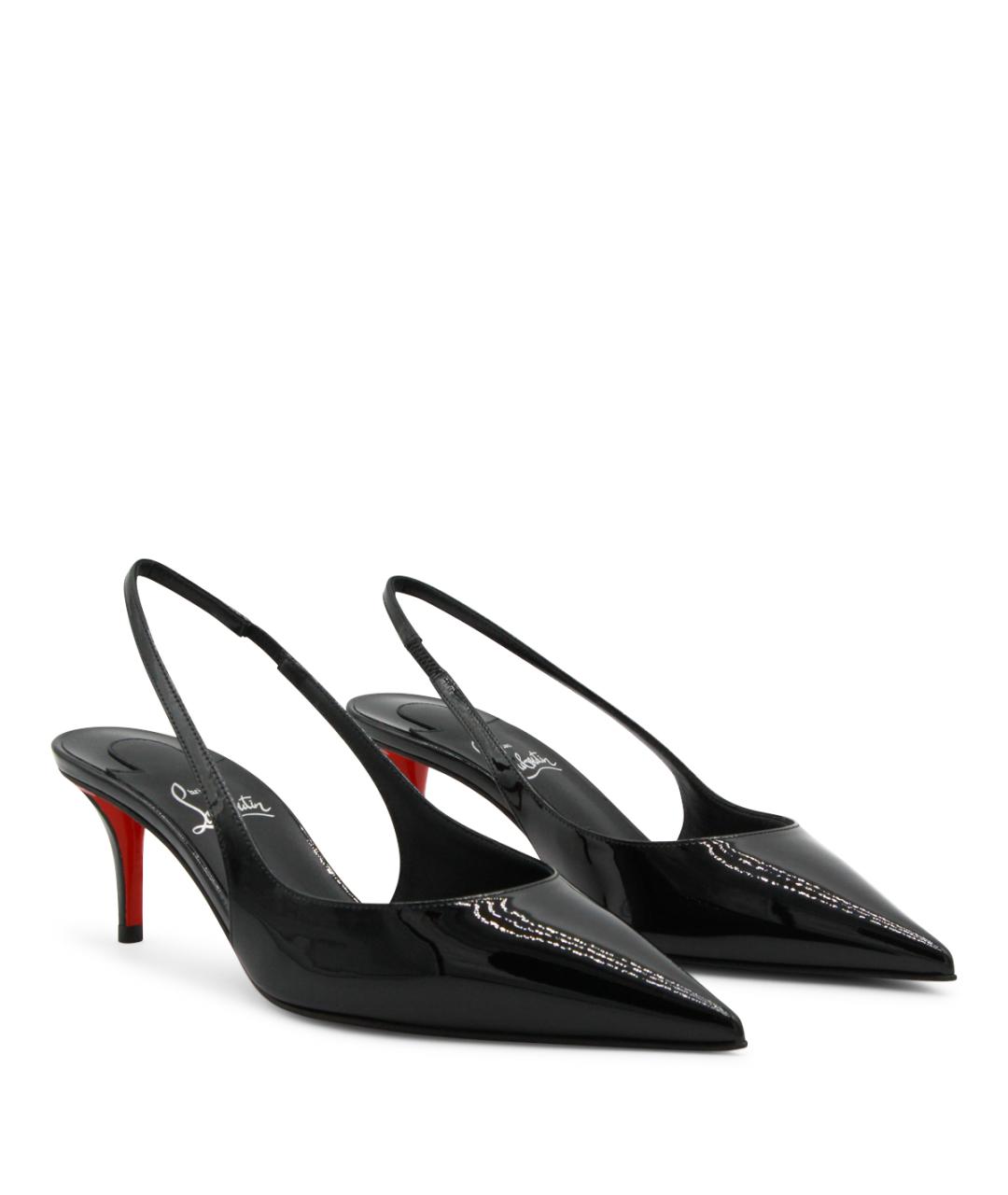CHRISTIAN LOUBOUTIN Черные кожаные туфли, фото 2