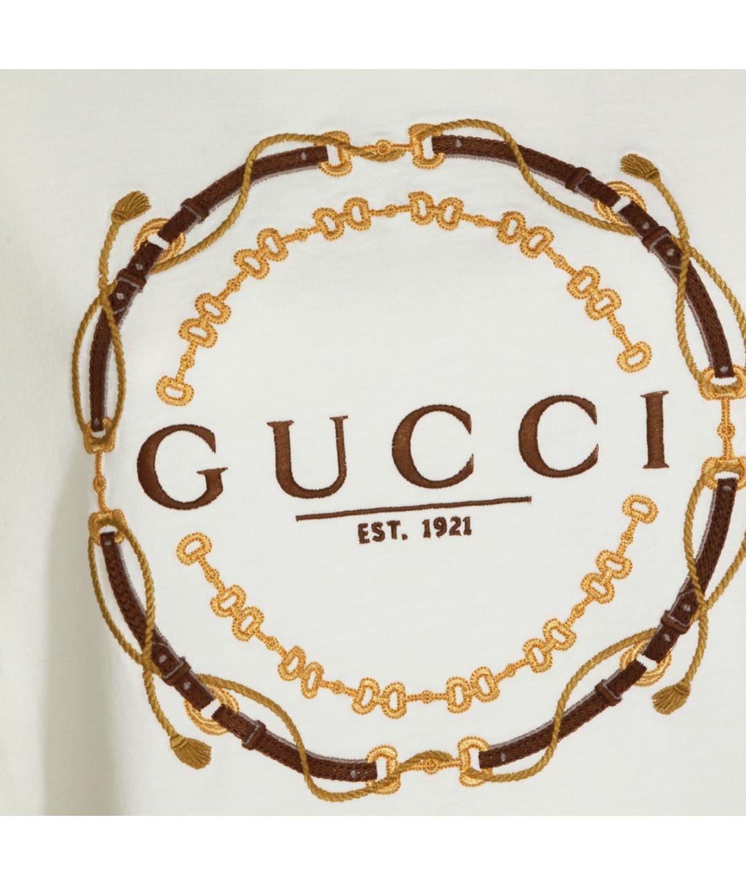 GUCCI Белая хлопковая футболка, фото 3