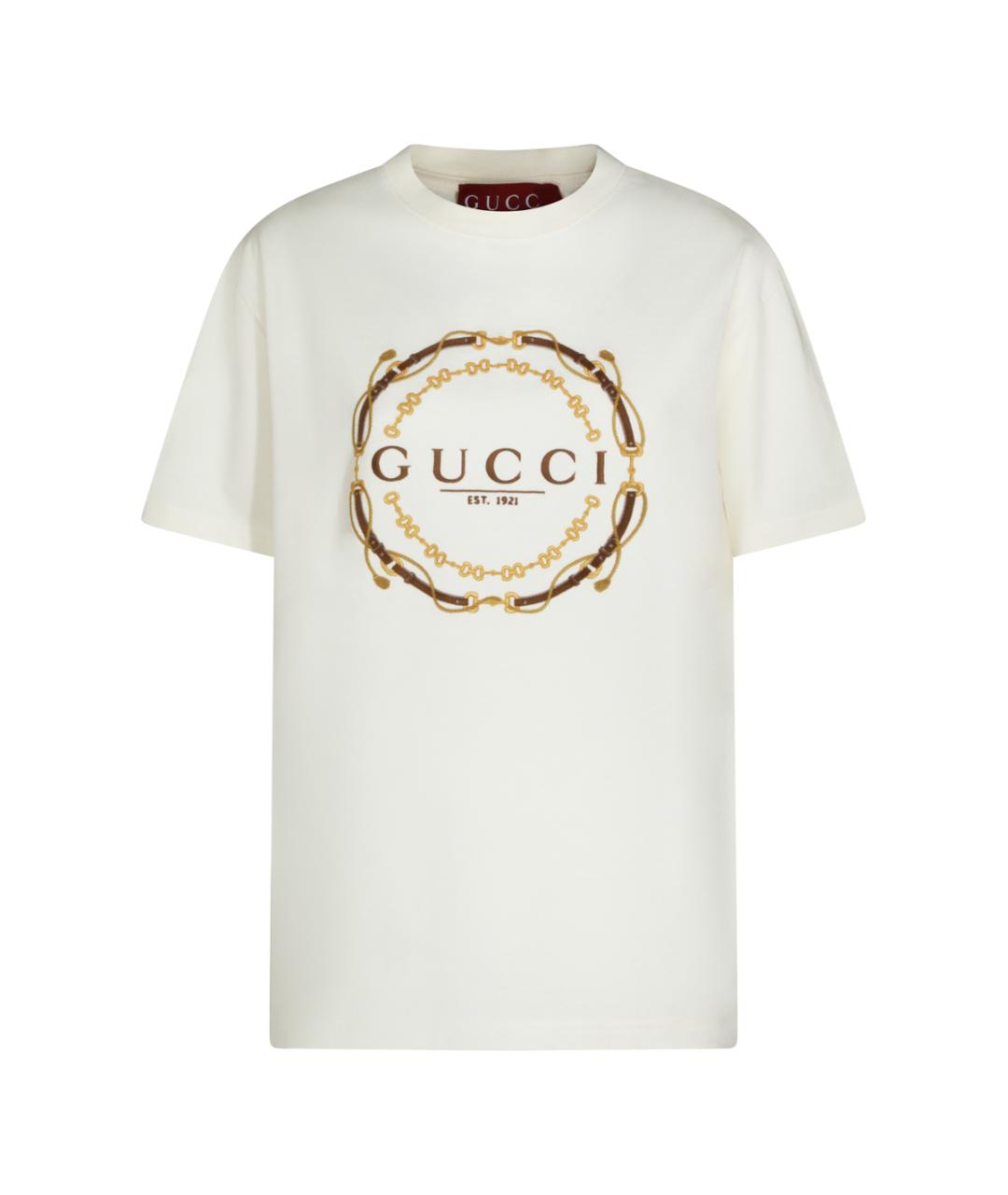 GUCCI Белая хлопковая футболка, фото 1