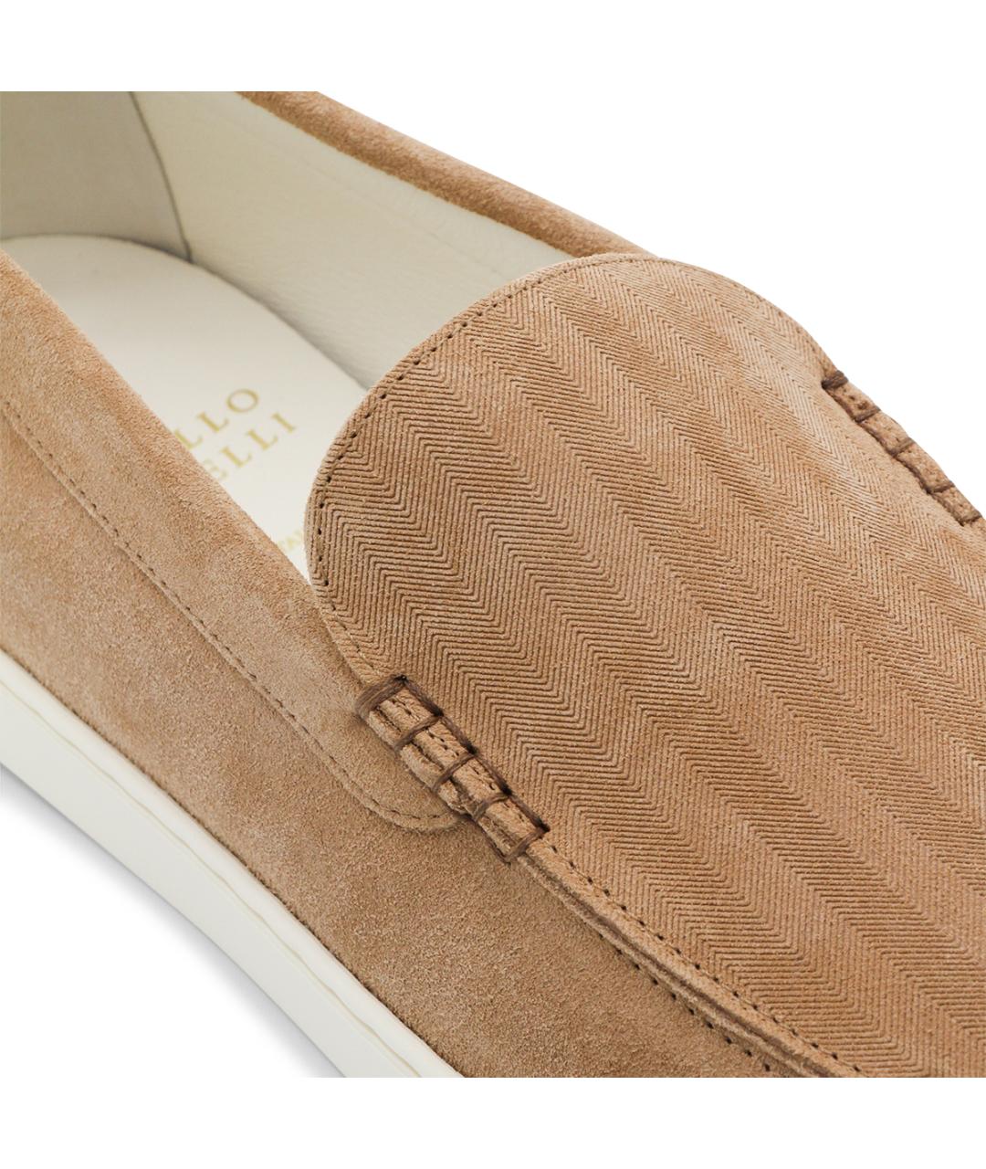 BRUNELLO CUCINELLI Бежевые замшевые лоферы, фото 4