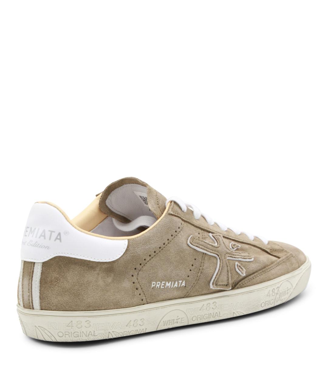 PREMIATA Бежевые замшевые низкие кроссовки / кеды, фото 3