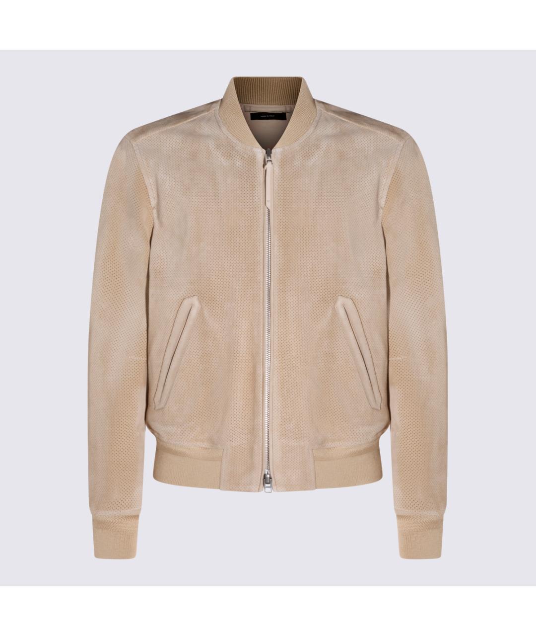 TOM FORD Бежевая кожаная куртка, фото 2