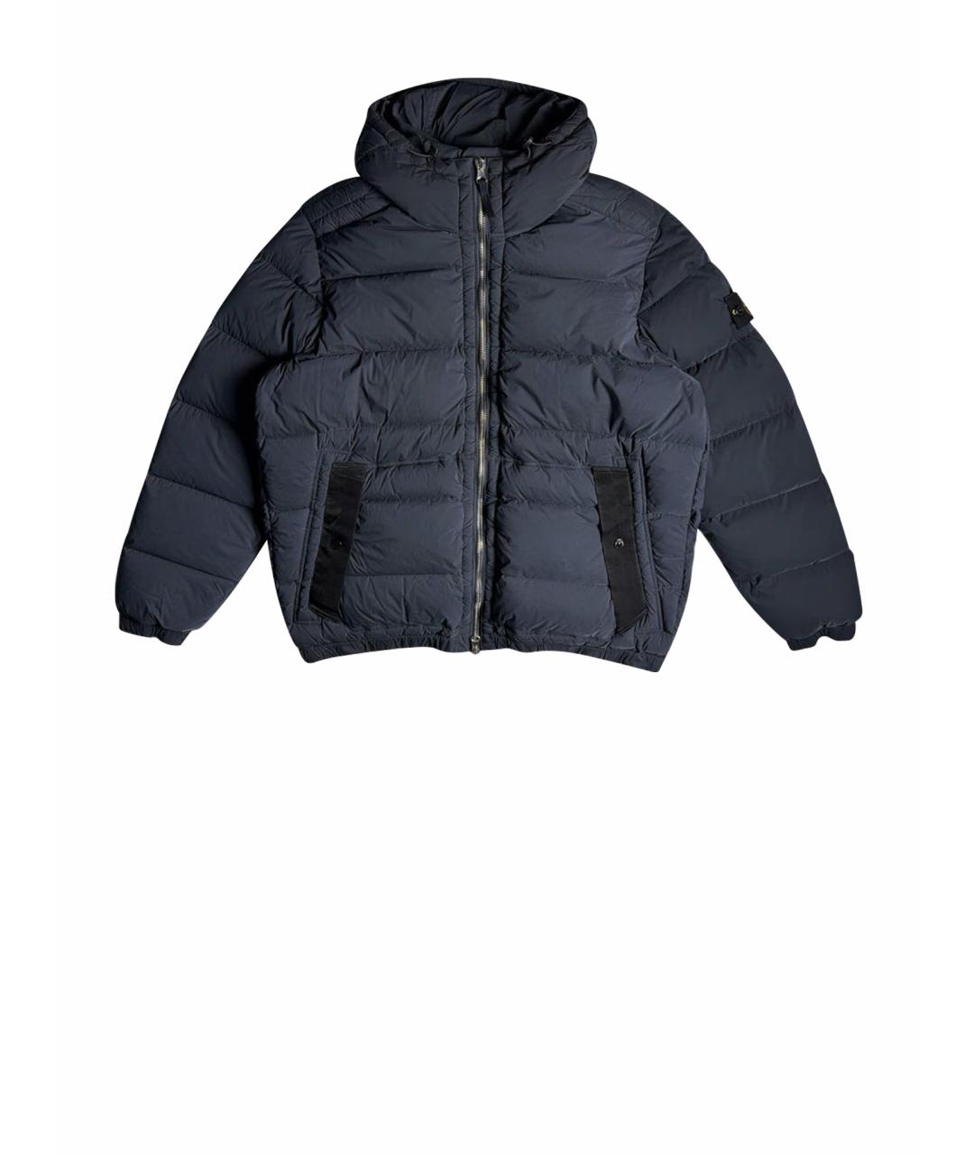 STONE ISLAND Темно-синий пуховик, фото 1