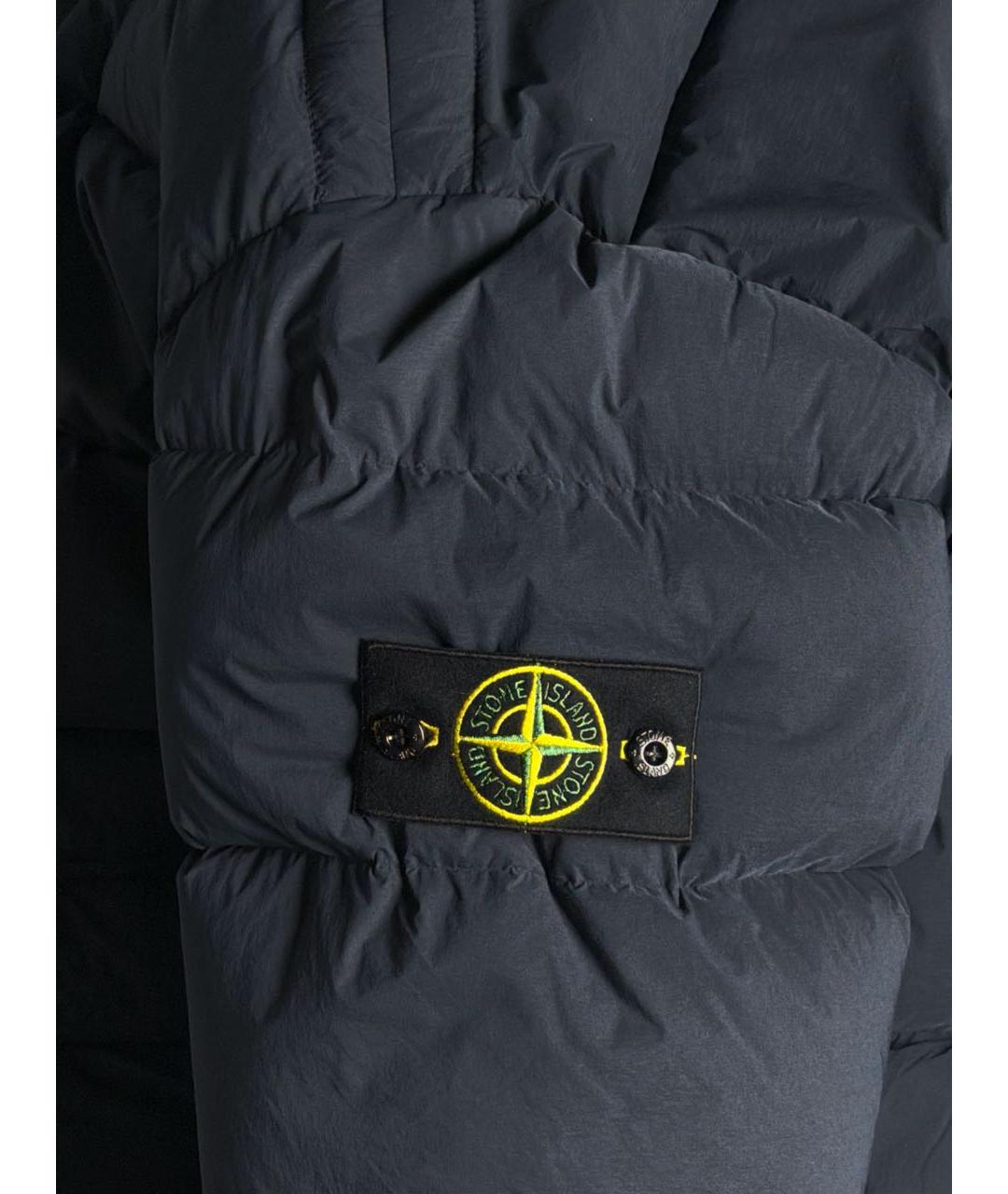 STONE ISLAND Темно-синий пуховик, фото 5