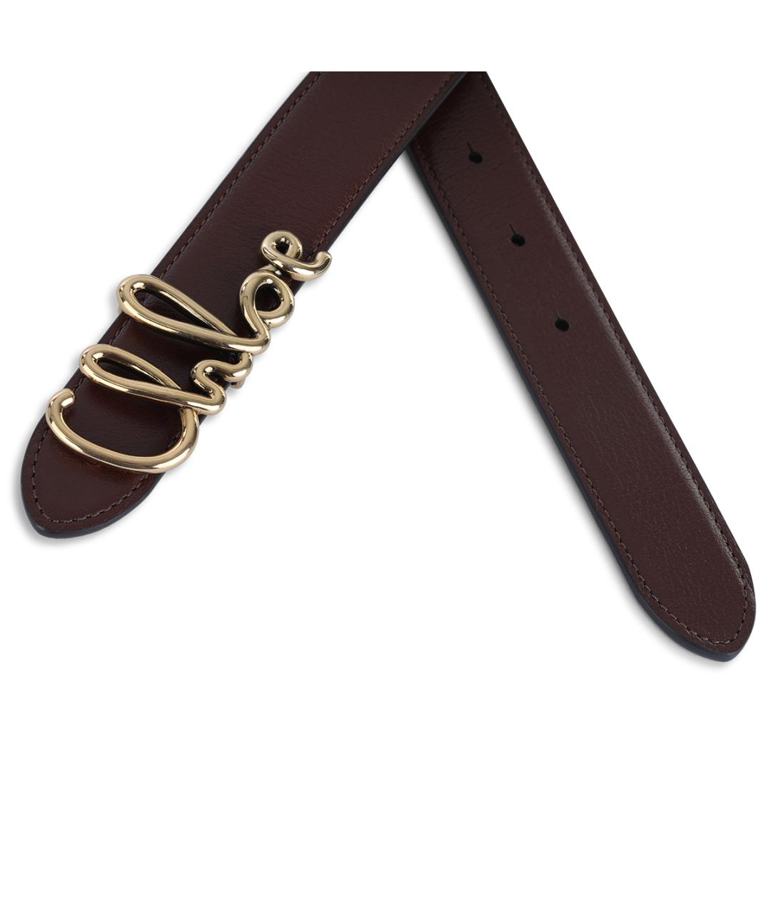 CHLOE Коричневый кожаный ремень, фото 2