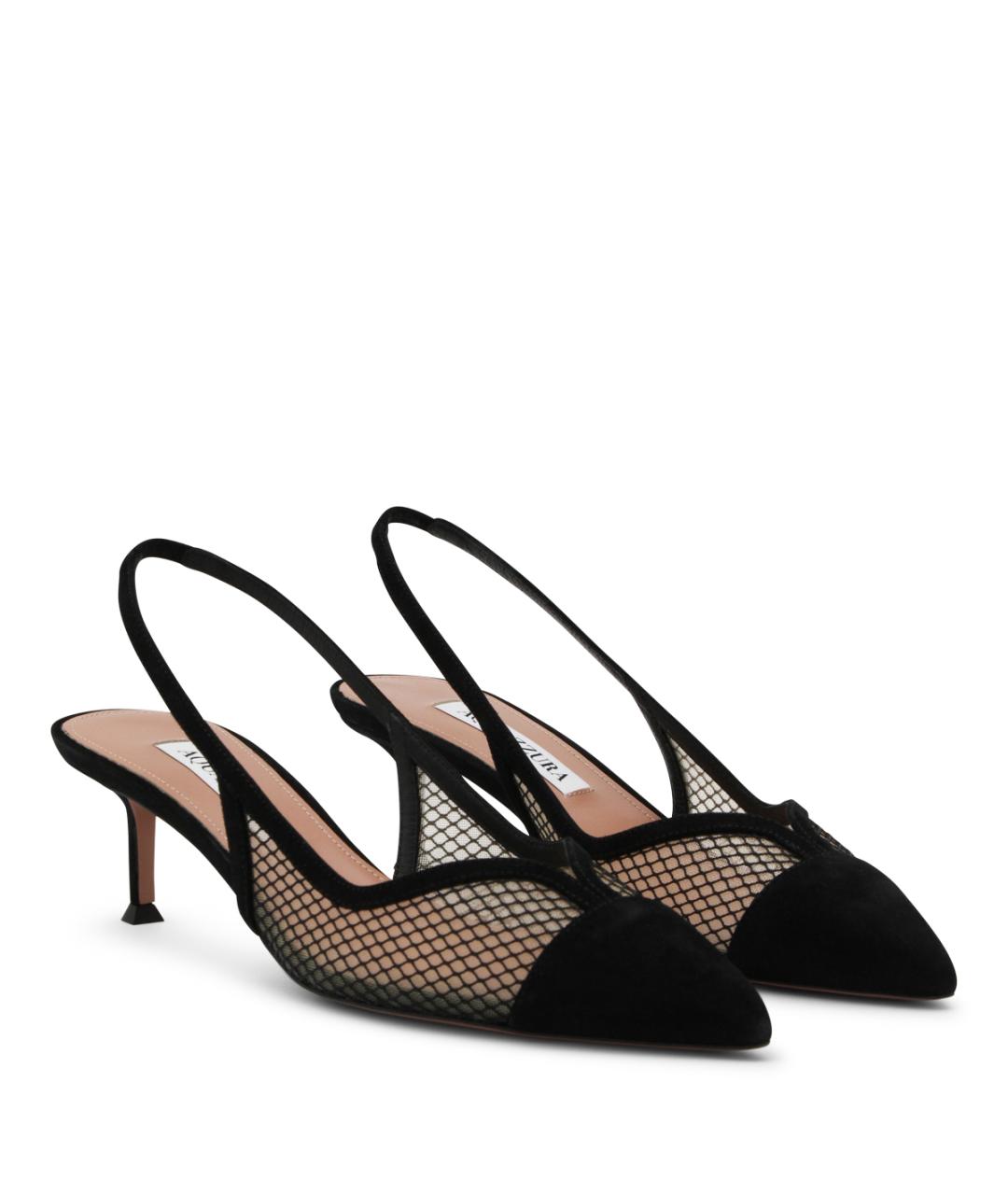 AQUAZZURA Черные кожаные туфли, фото 2