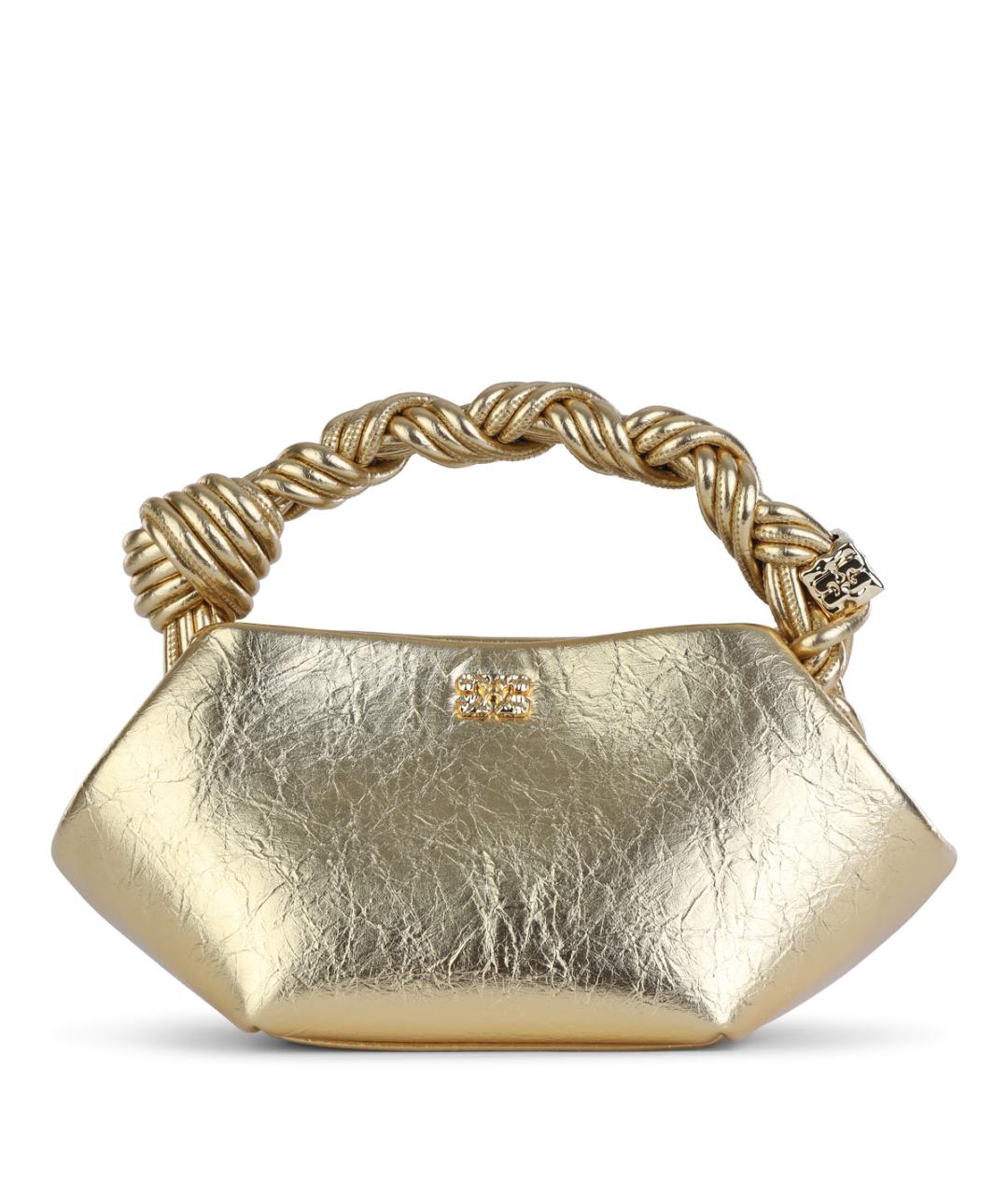 GANNI Золотая сумка с короткими ручками, фото 1