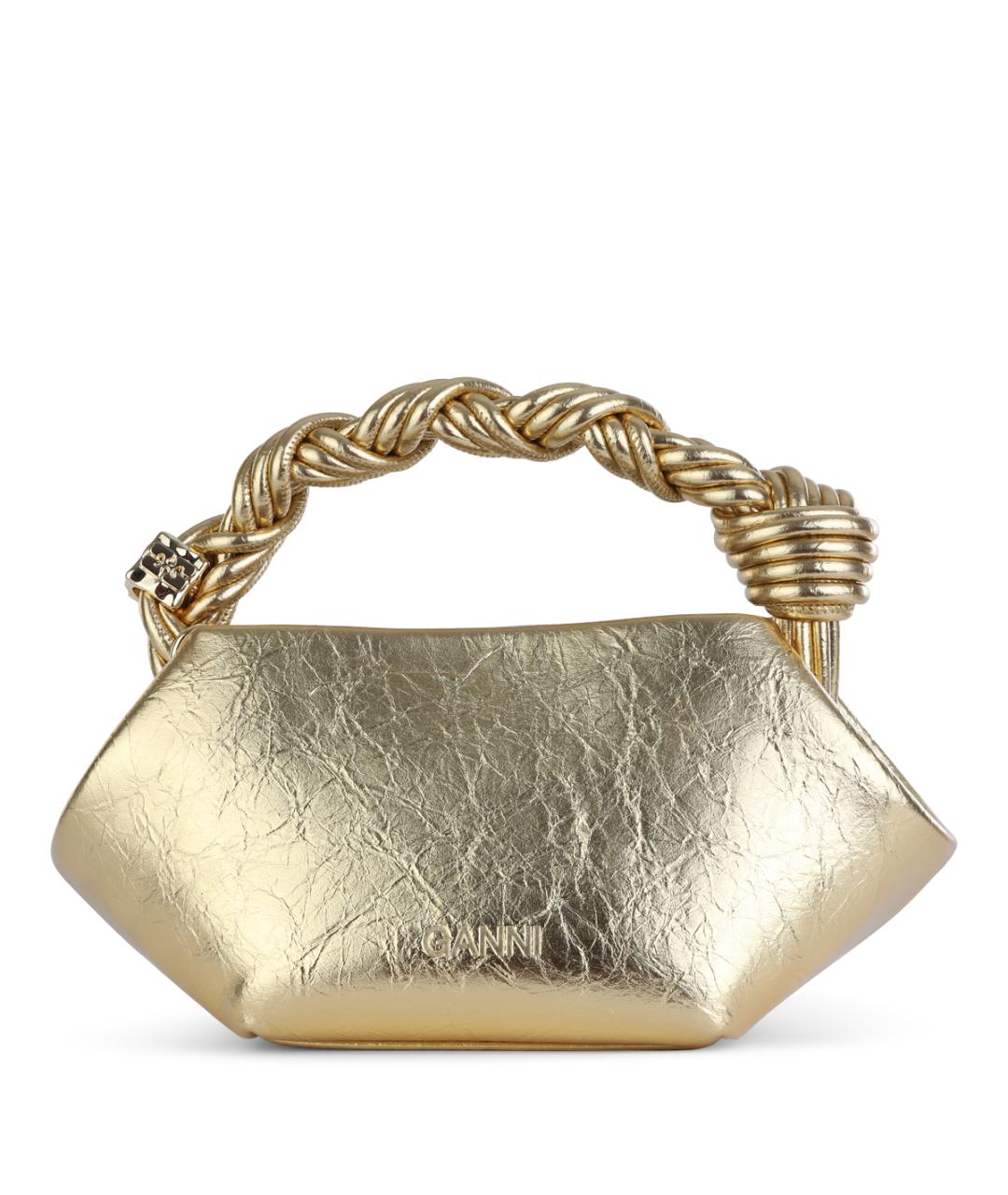 GANNI Золотая сумка с короткими ручками, фото 3