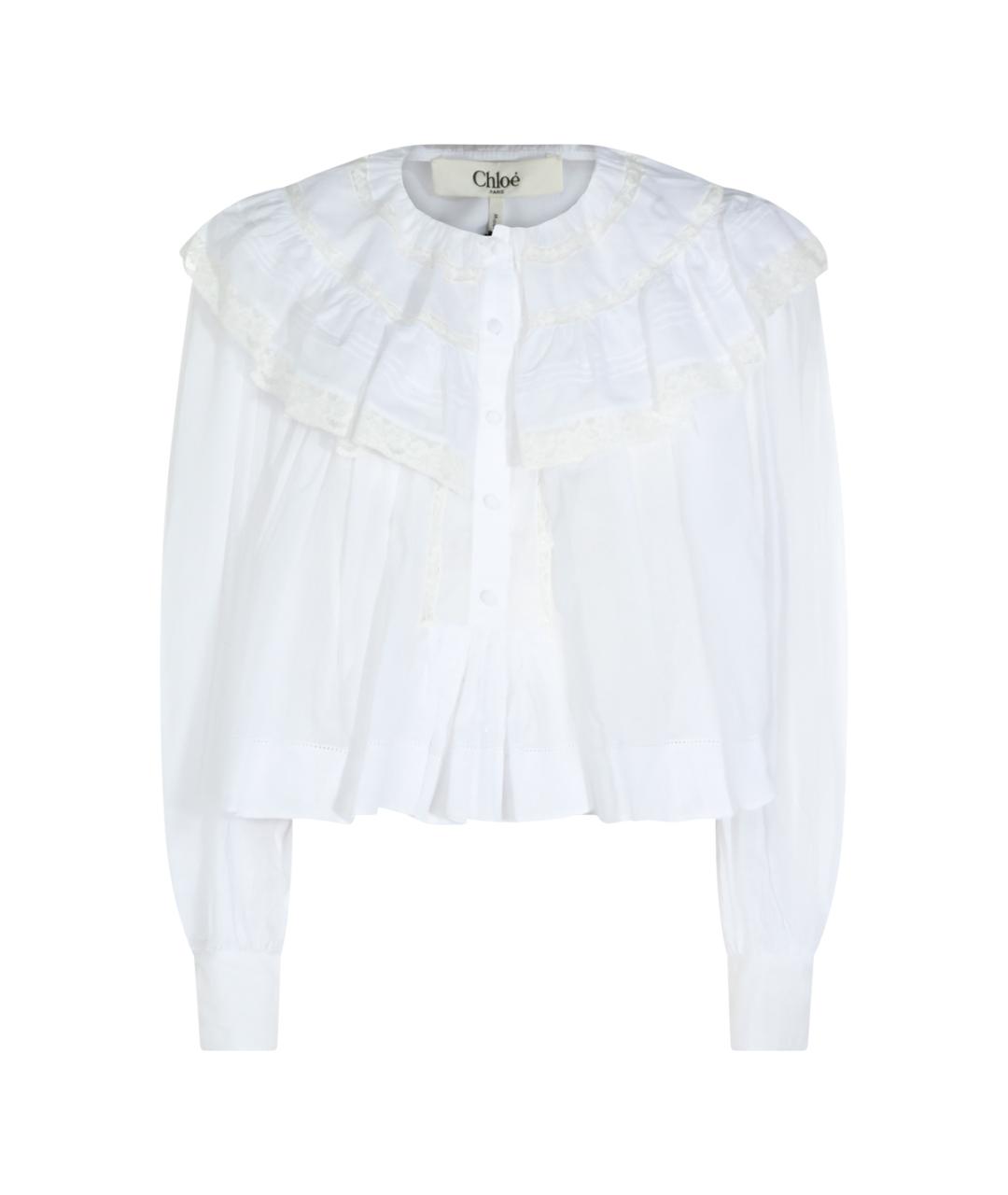 CHLOE Белая шелковая блузы, фото 1