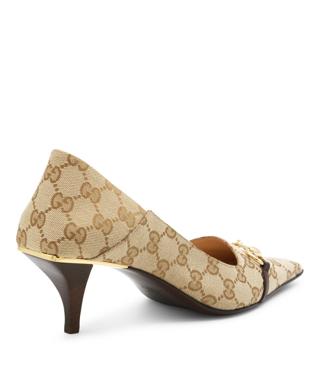 GUCCI Бежевые текстильные туфли, фото 3