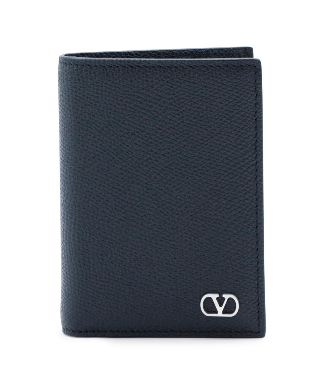 VALENTINO Черный кожаный кардхолдер, фото 1