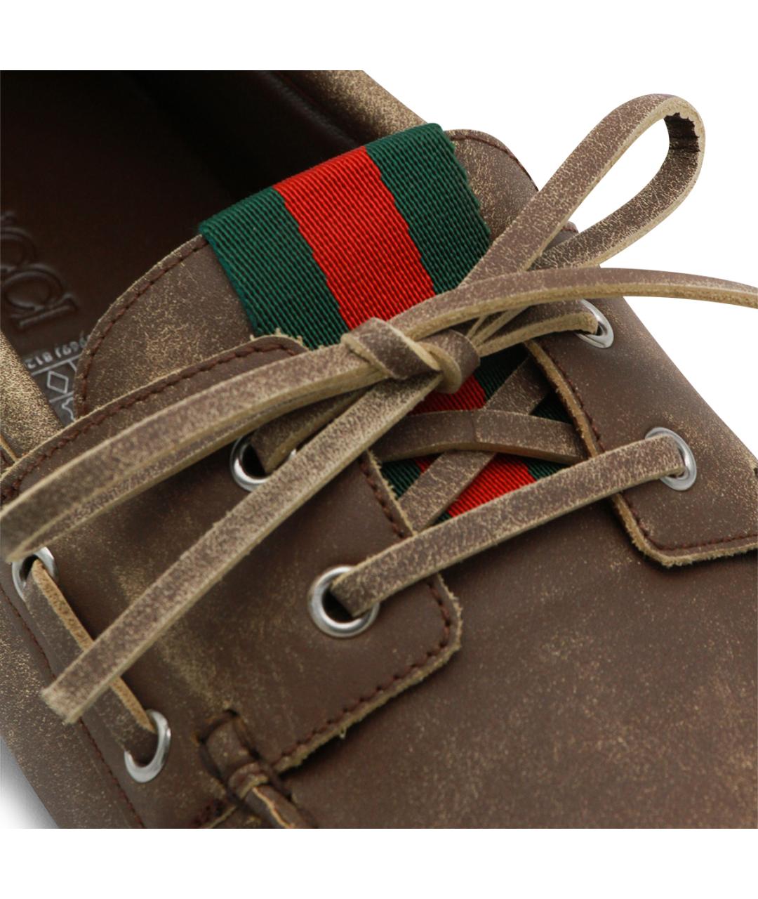 GUCCI Коричневые кожаные мокасины, фото 4