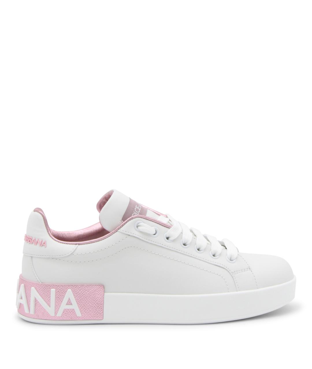 DOLCE&GABBANA Белые кожаные кроссовки, фото 1