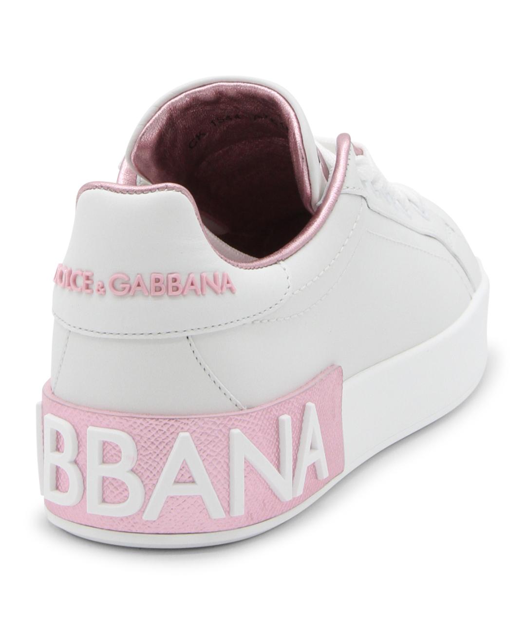 DOLCE&GABBANA Белые кожаные кроссовки, фото 3