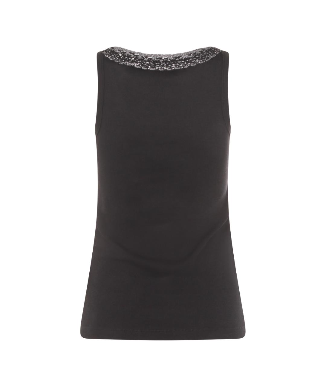 FABIANA FILIPPI Темно-синяя хлопковая майка, фото 2