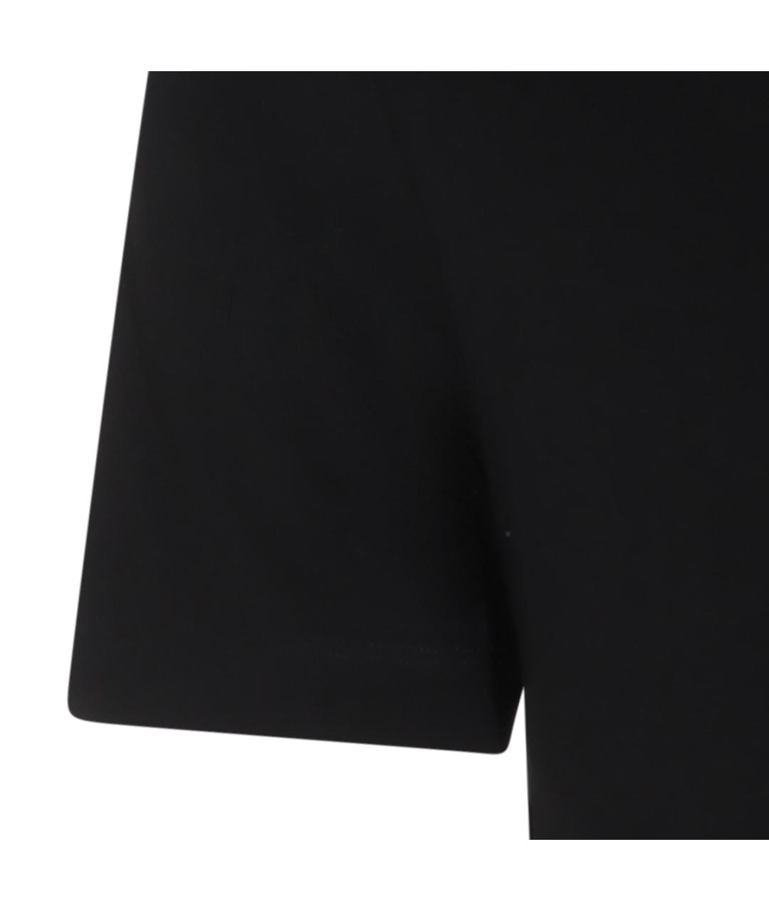 MALO Черное хлопковое поло с коротким рукавом, фото 4