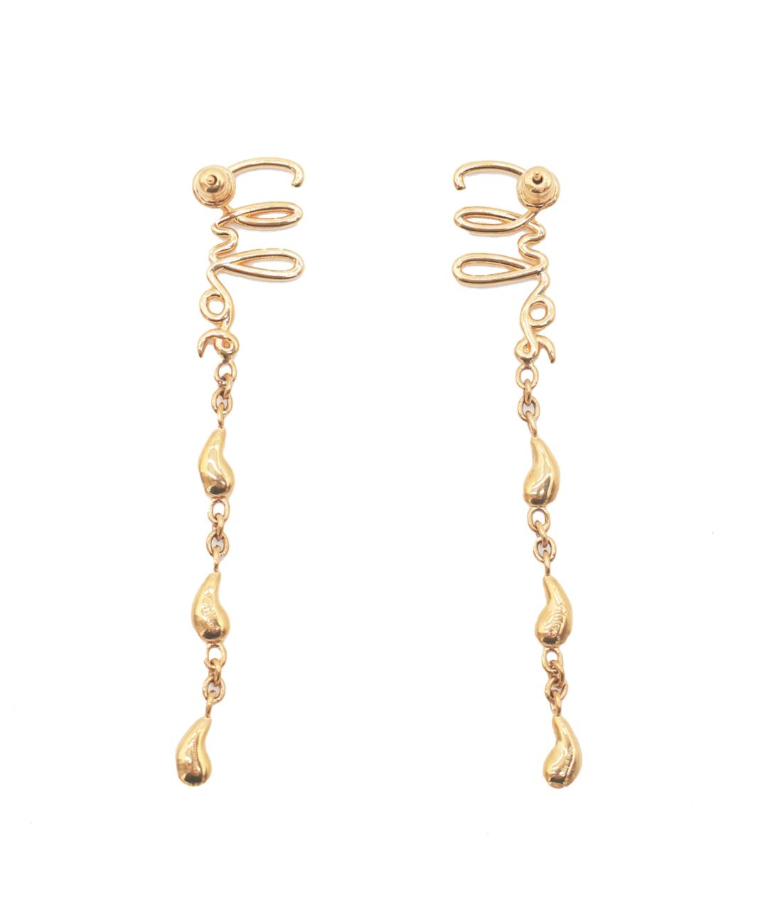 CHLOE Золотые металлические серьги, фото 2