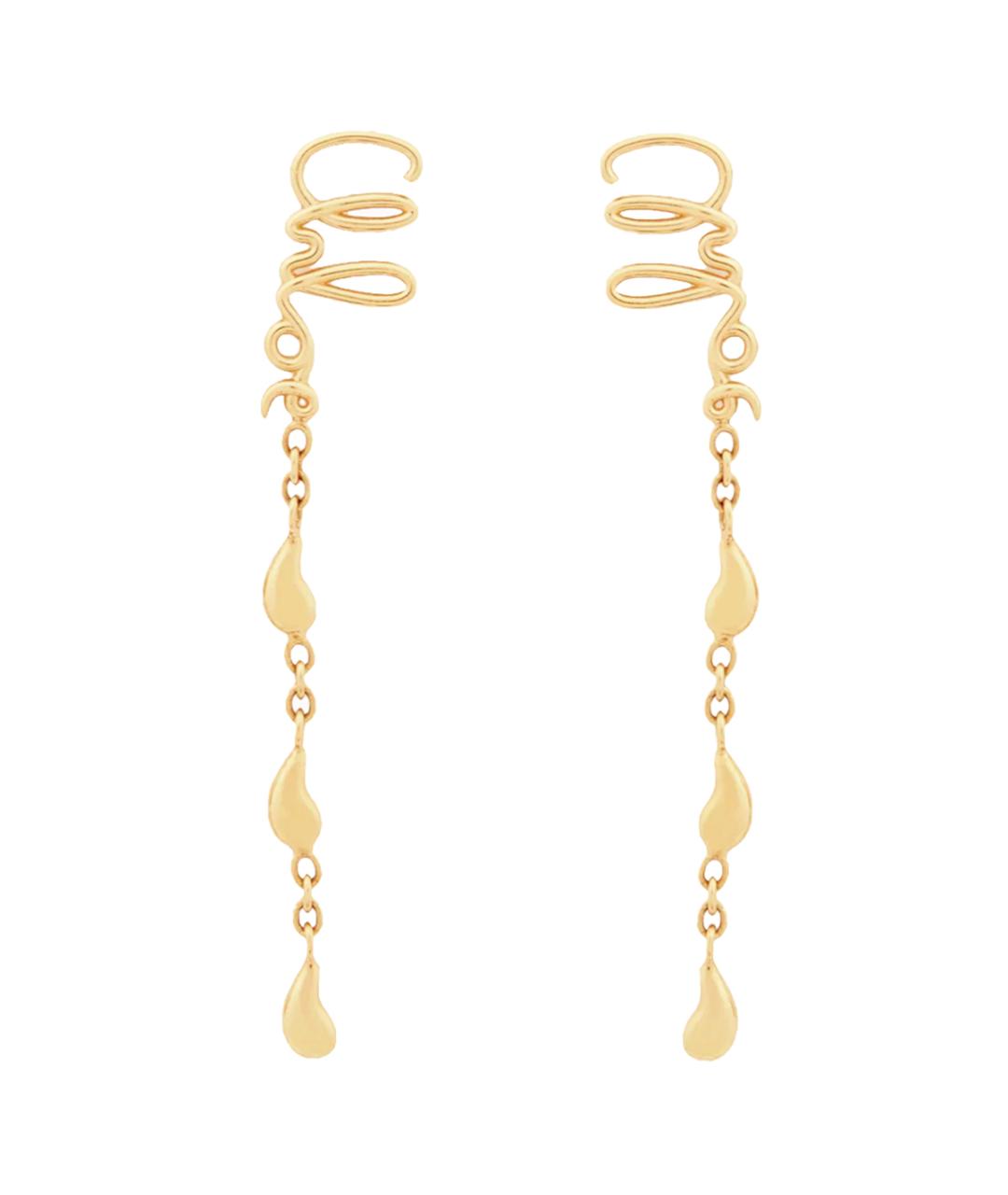 CHLOE Золотые металлические серьги, фото 1