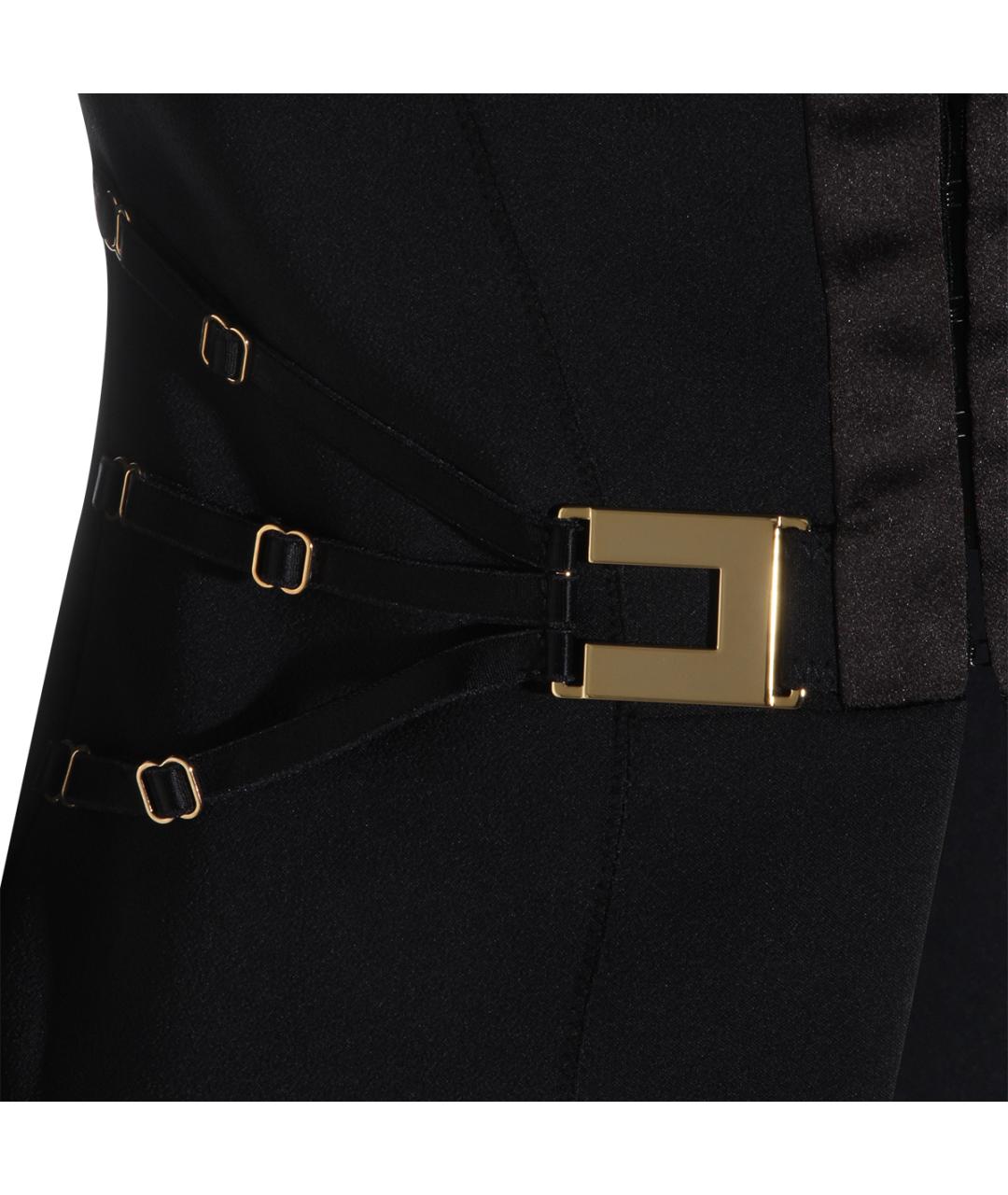 ELISABETTA FRANCHI Черный полиэстеровый жакет/пиджак, фото 3