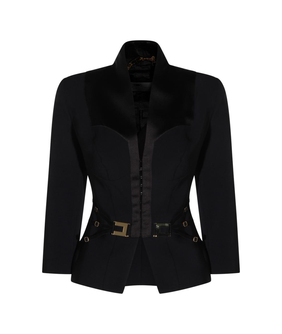 ELISABETTA FRANCHI Черный полиэстеровый жакет/пиджак, фото 1