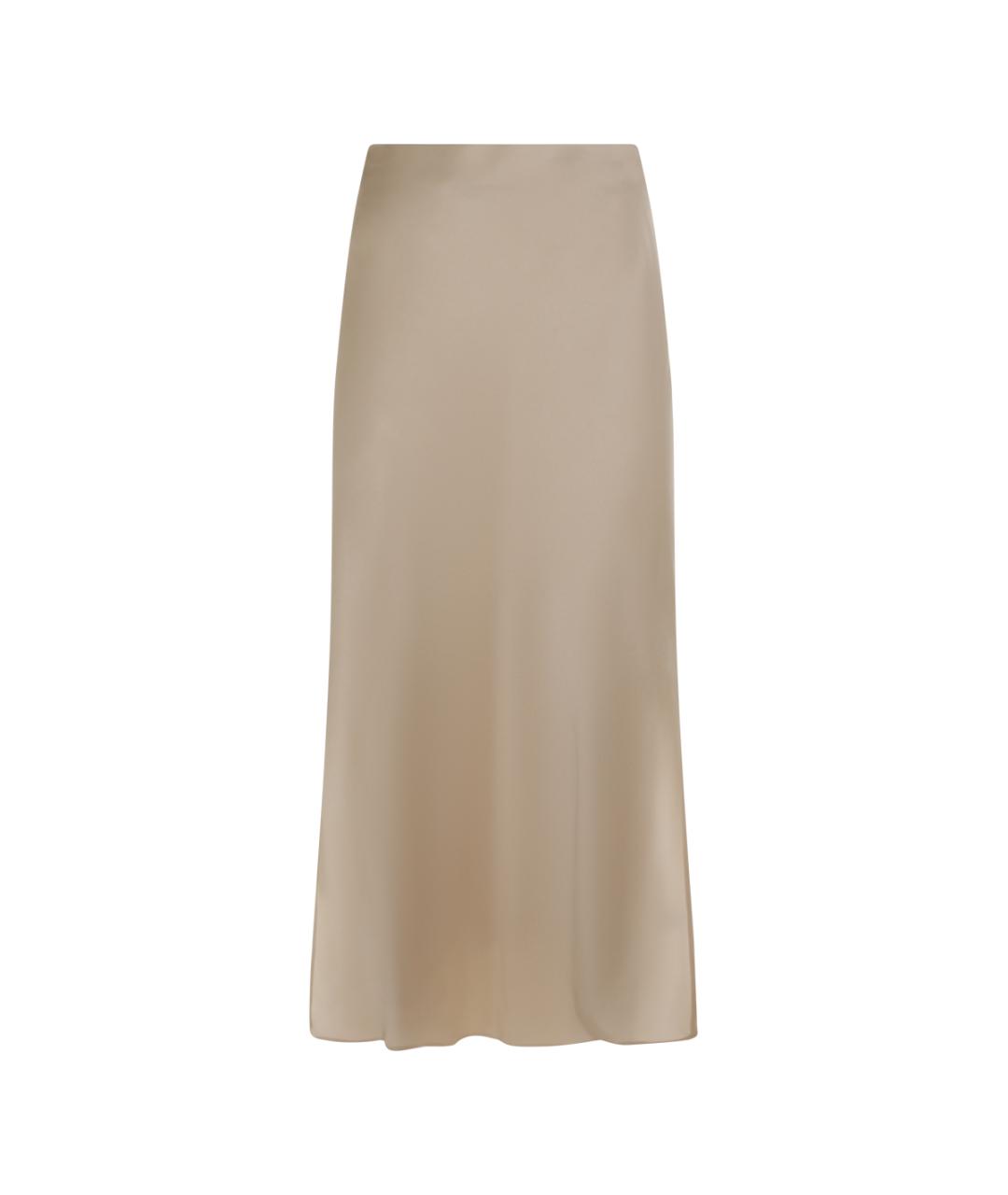 BRUNELLO CUCINELLI Бежевая ацетатная юбка миди, фото 1