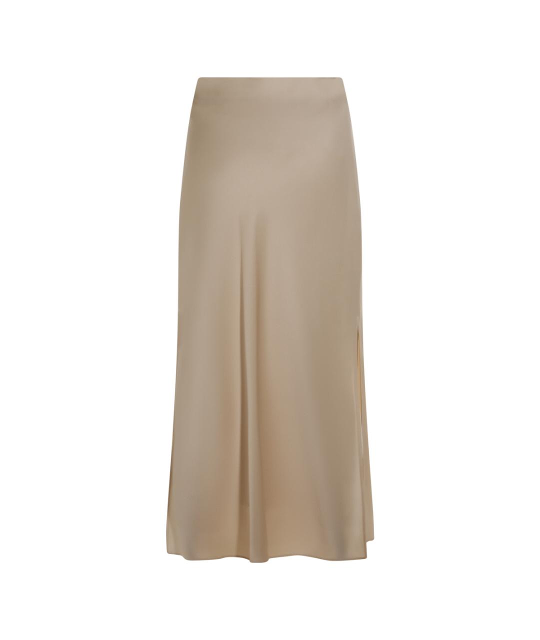 BRUNELLO CUCINELLI Бежевая ацетатная юбка миди, фото 2