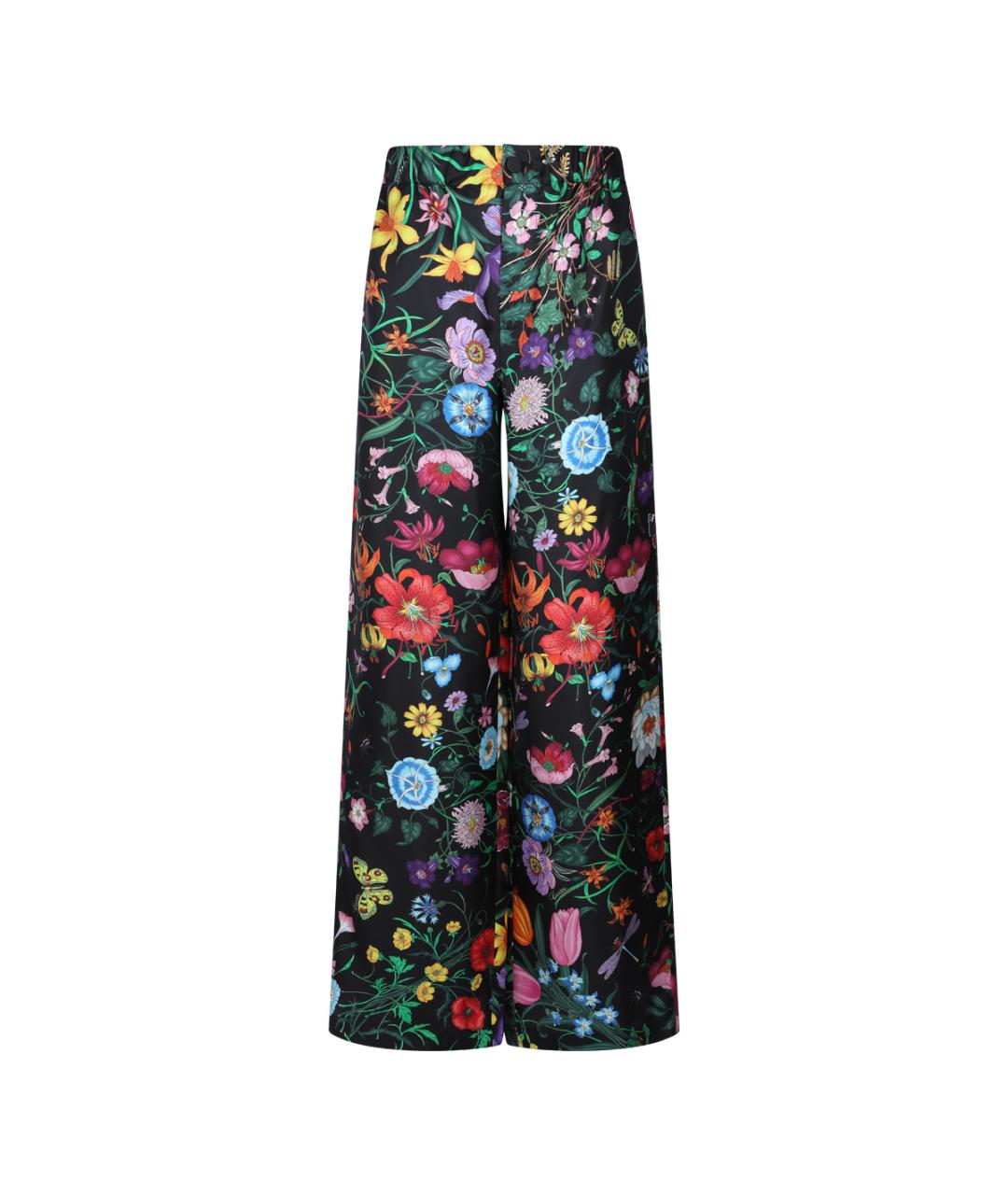 GUCCI Мульти шелковые брюки широкие, фото 1