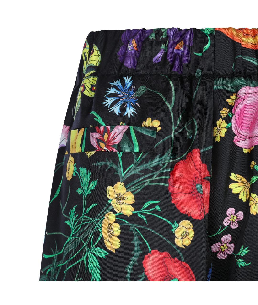 GUCCI Мульти шелковые брюки широкие, фото 4