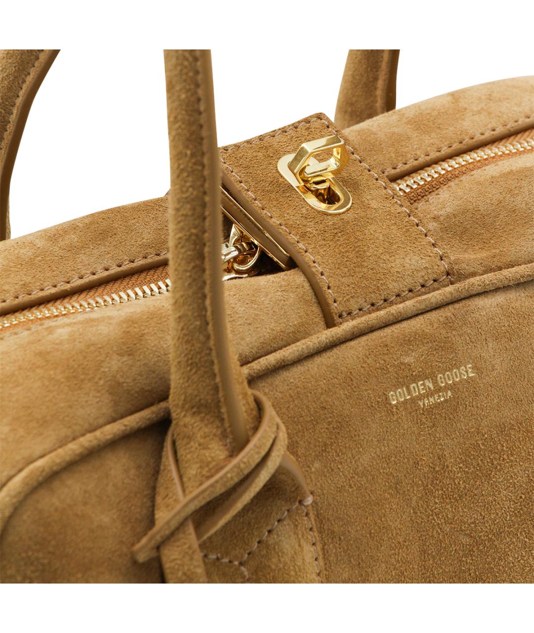 GOLDEN GOOSE DELUXE BRAND Бежевая замшевая сумка тоут, фото 4